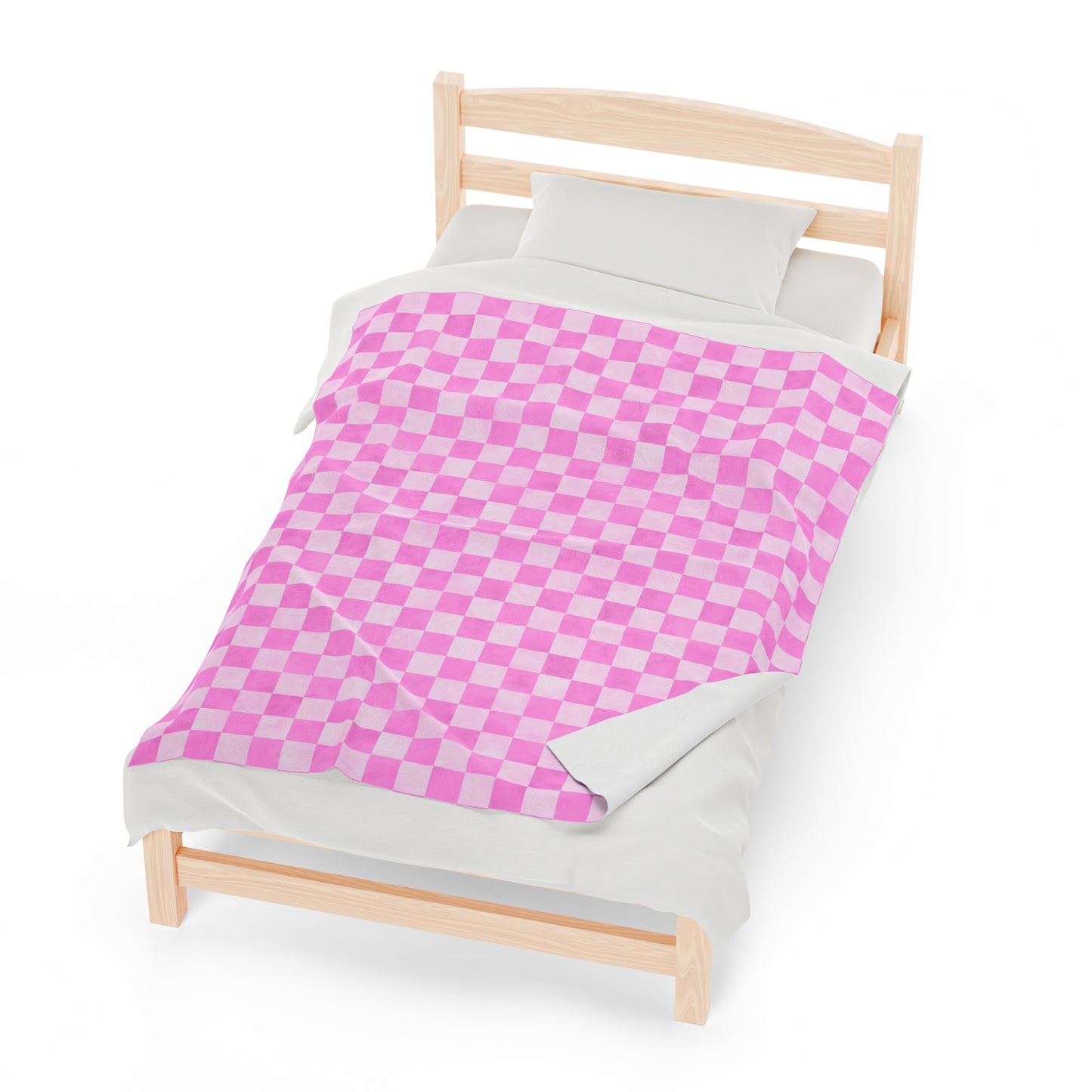 Pastel Checkers Velveteen Plush Blanket | Soft, Trendy, Luxurious and Comforting | Available in Multiple Sizes