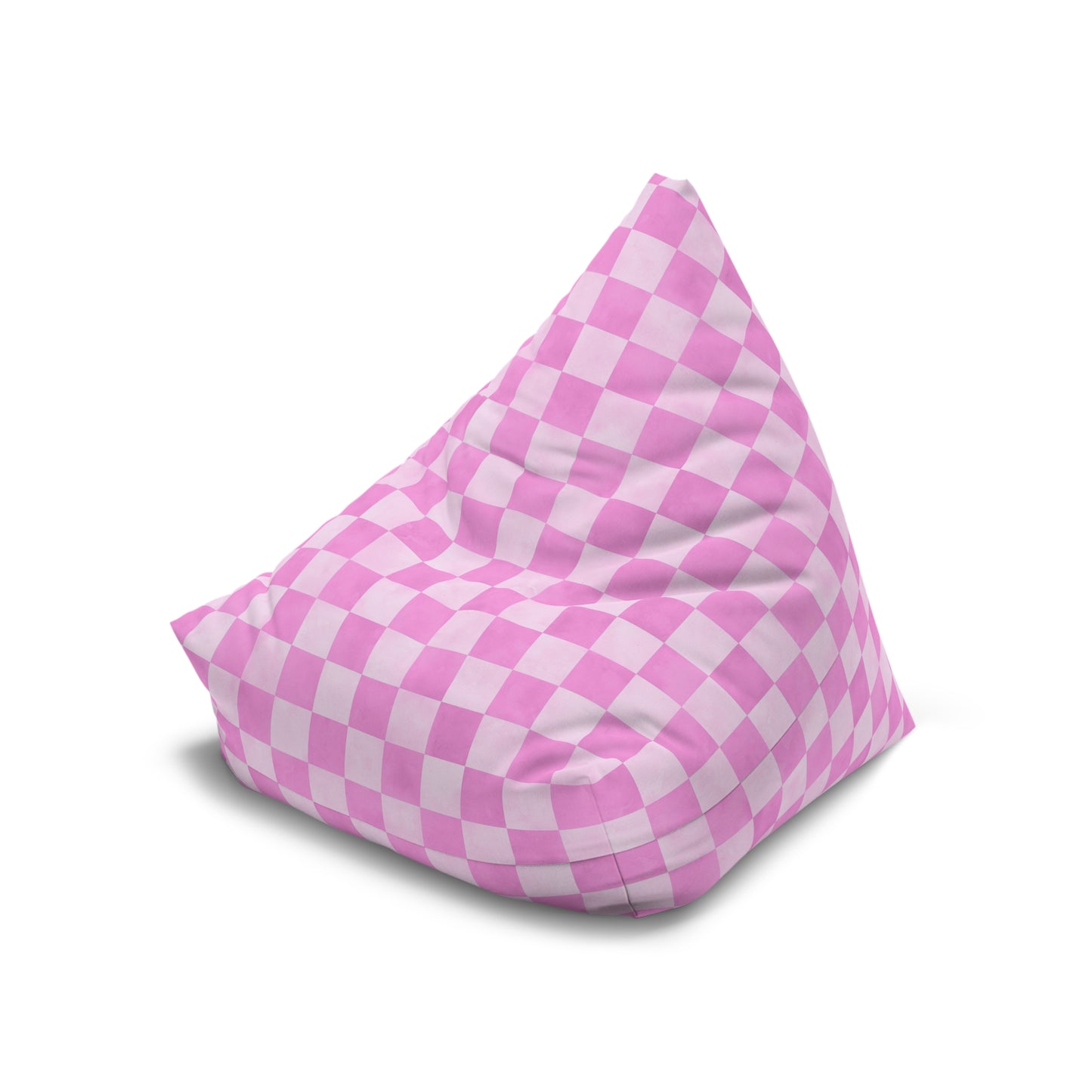 Pastel Checkers Bean Bag Chair Cover - Soft-Touch Polyester Slipcover with Secure Zip