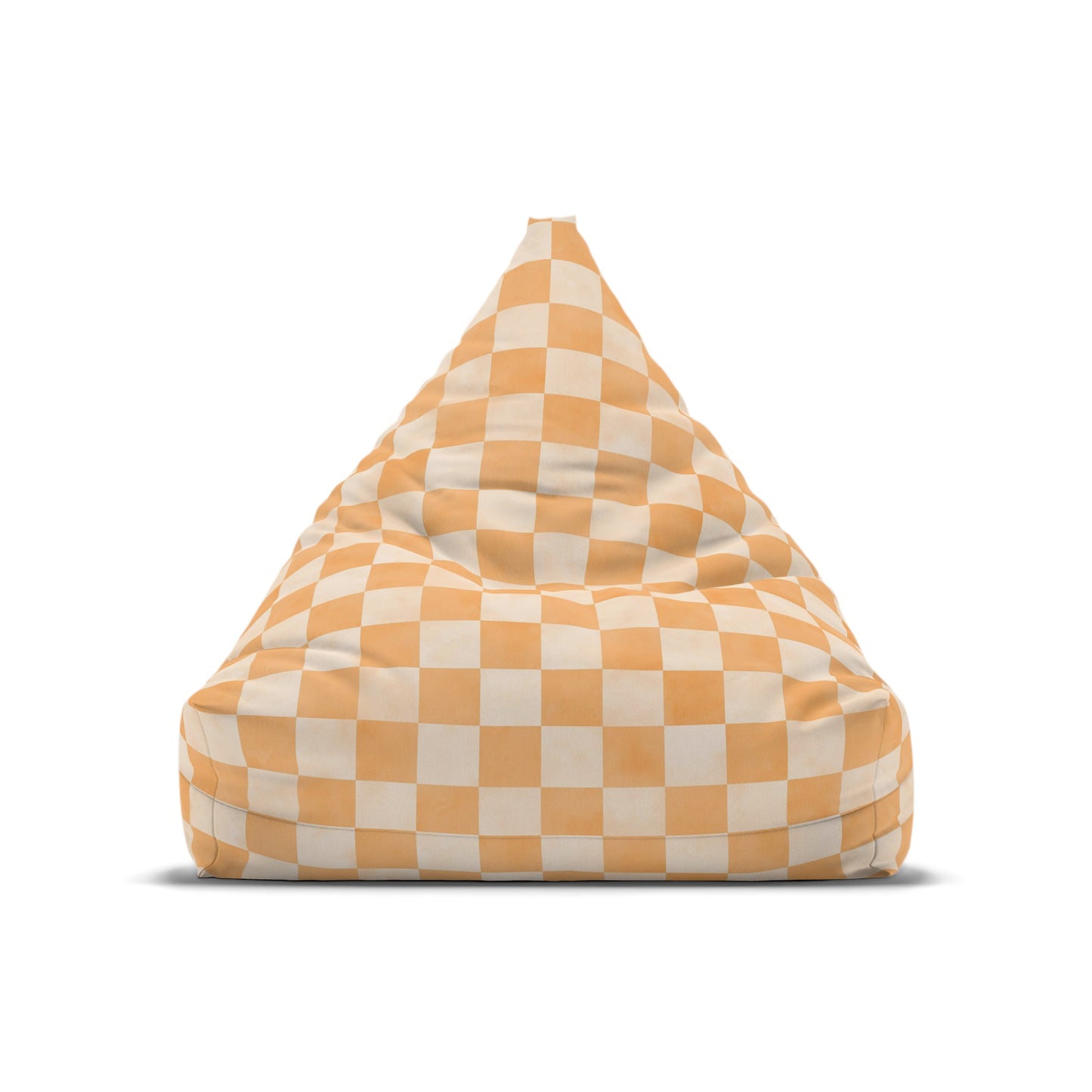 Pastel Checkers Bean Bag Chair Cover - Soft-Touch Polyester Slipcover with Secure Zip