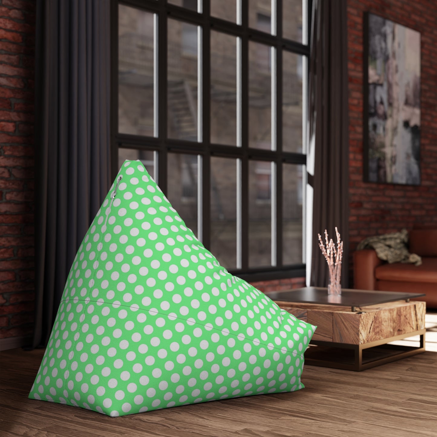 Pastel Polka Dot Bean Bag Chair Cover - Soft Polyester Slipcover with Secure Zip - Fits Various Sizes