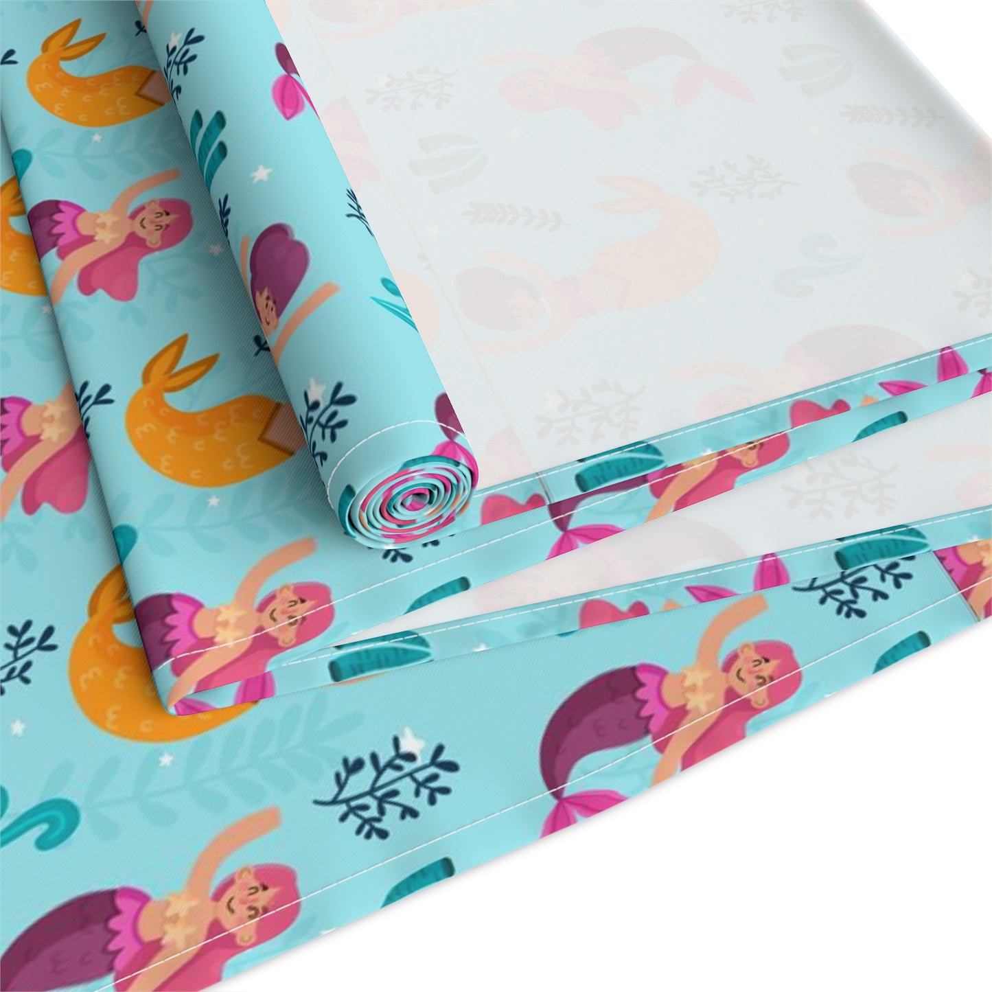 Mermaid Print Table Runner - Mystical Sea Charm, Cotton Twill or Polyester - Perfect for Enchanting Home Decor