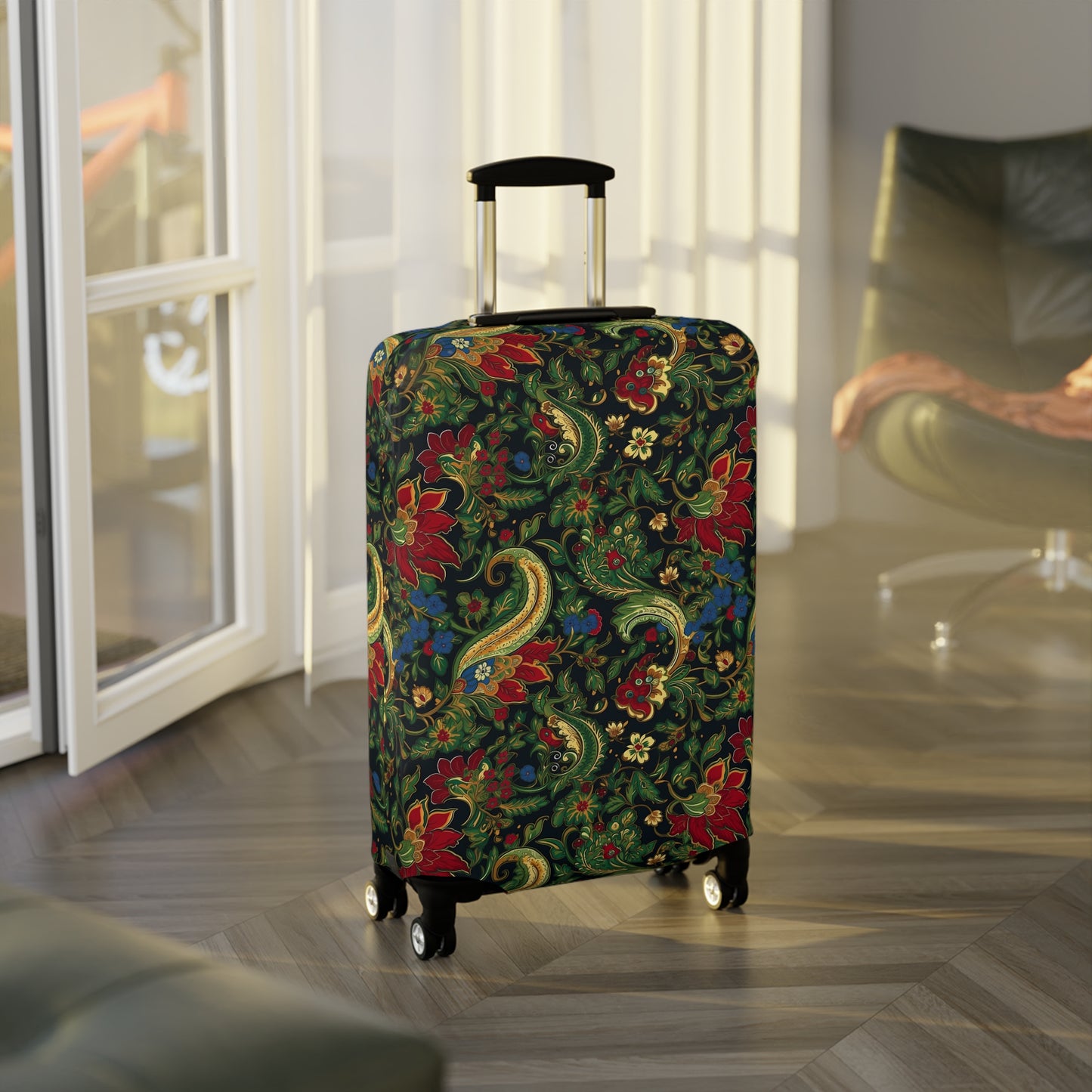 Chinoiserie Luggage Cover - Elegant Suitcase Protector