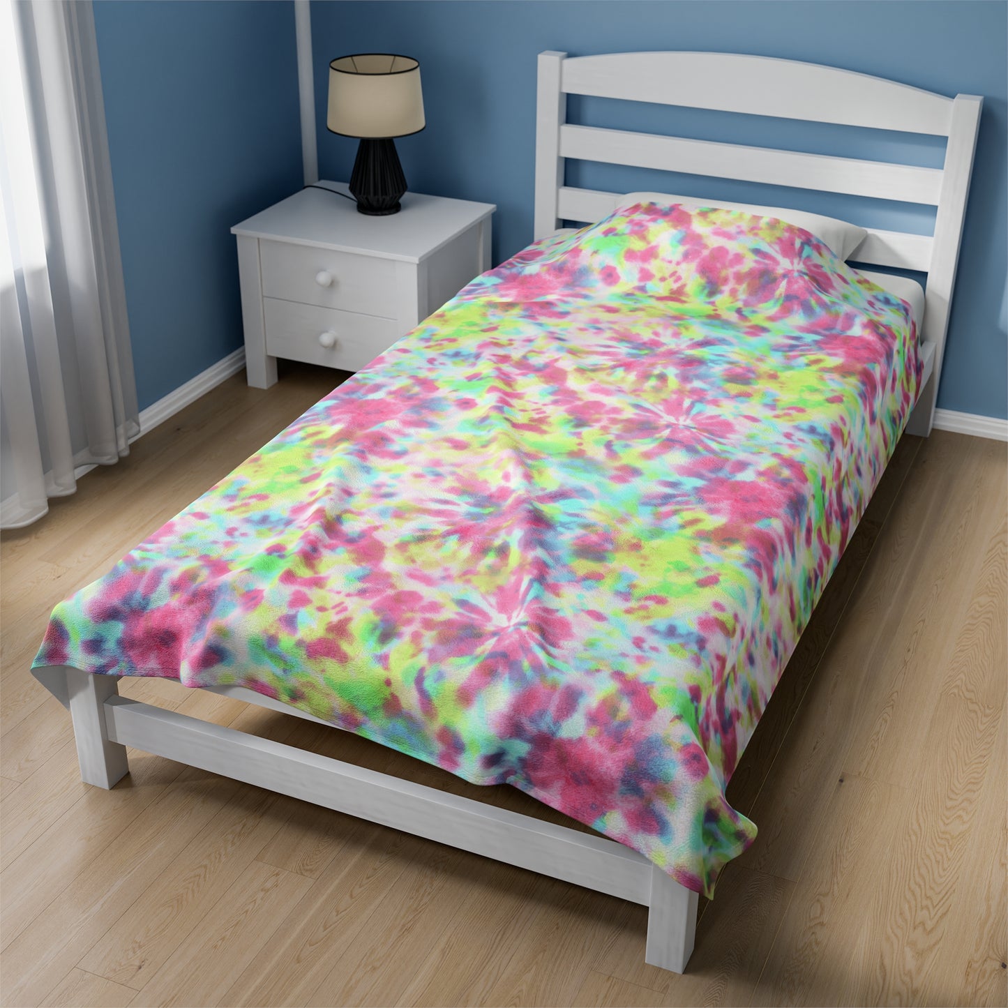 Tie Dye Velveteen Plush Blanket | Soft, Colorful, and Comforting | Available in Multiple Sizes