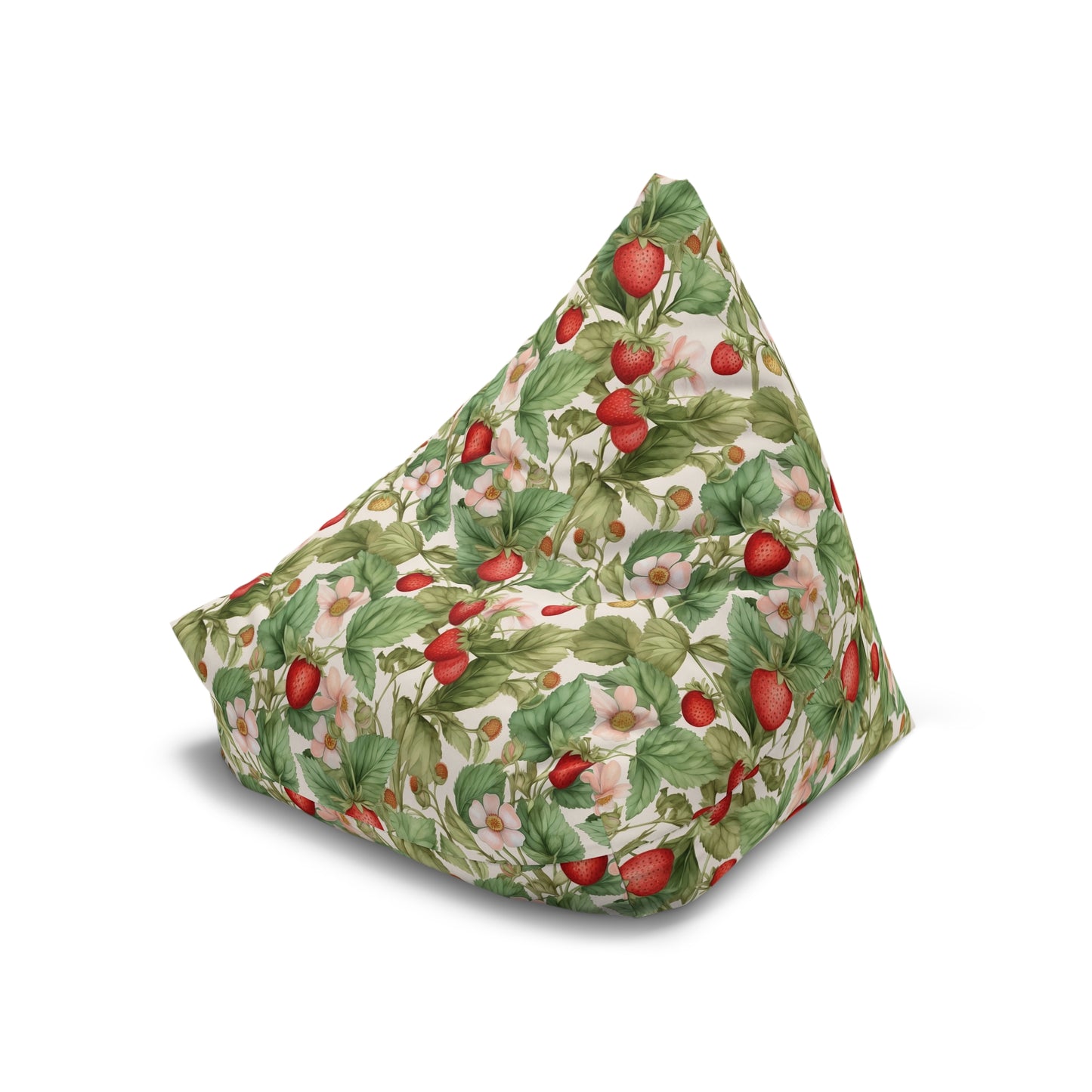Strawberry Print Bean Bag Chair Cover - Sweet & Durable Polyester Slipcover