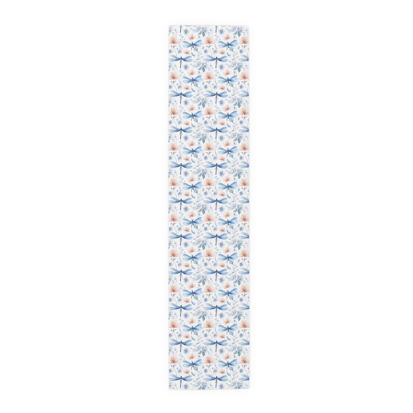 Dragonfly Print Table Runner - Elegant Whimsy, Cotton Twill or Polyester - Perfect for Nature-Inspired Home Decor