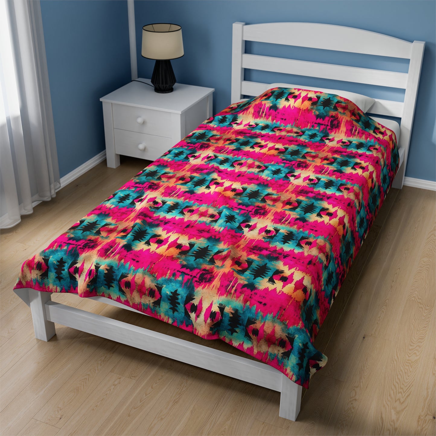 Aztec Velveteen Plush Blanket | Soft, Luxurious, Cultural, and Comforting | Available in Multiple Sizes