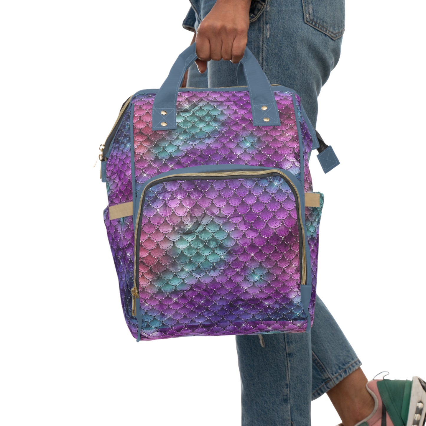 Mermaid Diaper Backpack - Magical & Multifunctional Nappy Bag with Ocean-Inspired Mermaid Patterns