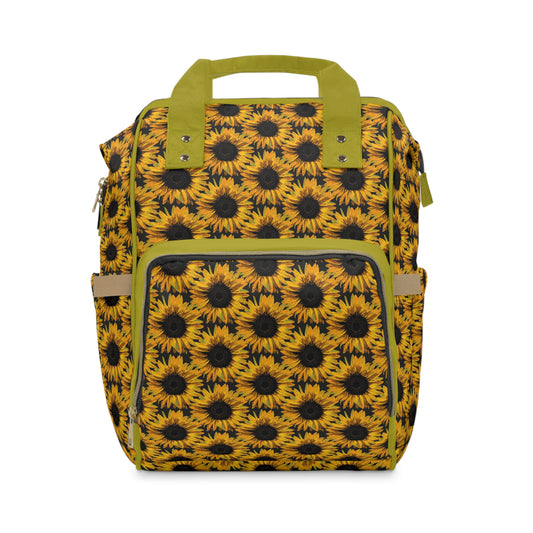 Sunflower Diaper Backpack - Bright & Multifunctional Baby Bag with Sunflower Design, Perfect for Nature-Loving Parents