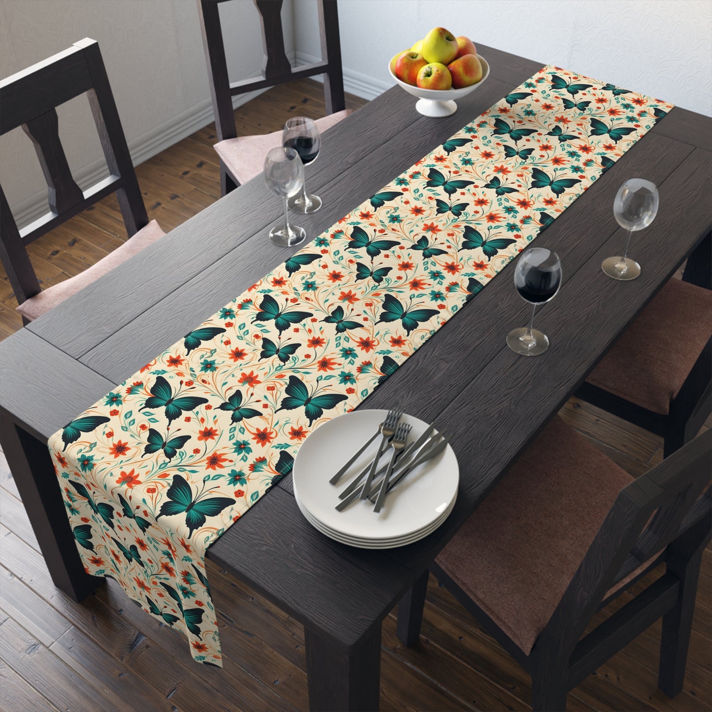 Butterfly Table Runner - Vibrant Patterns, Cotton Twill or Polyester - Perfect for Home Decor & Unique Gifts