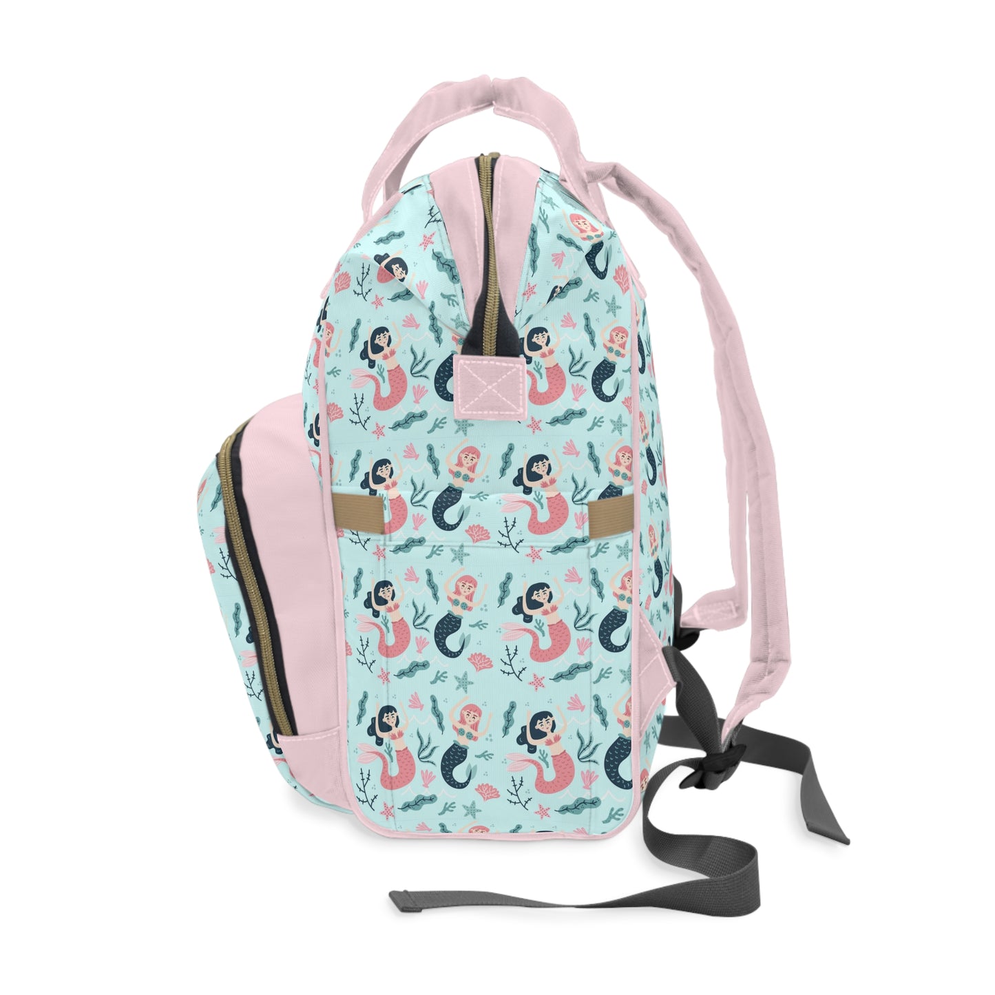 Mermaid Diaper Backpack - Magical & Multifunctional Nappy Bag with Ocean-Inspired Mermaid Patterns