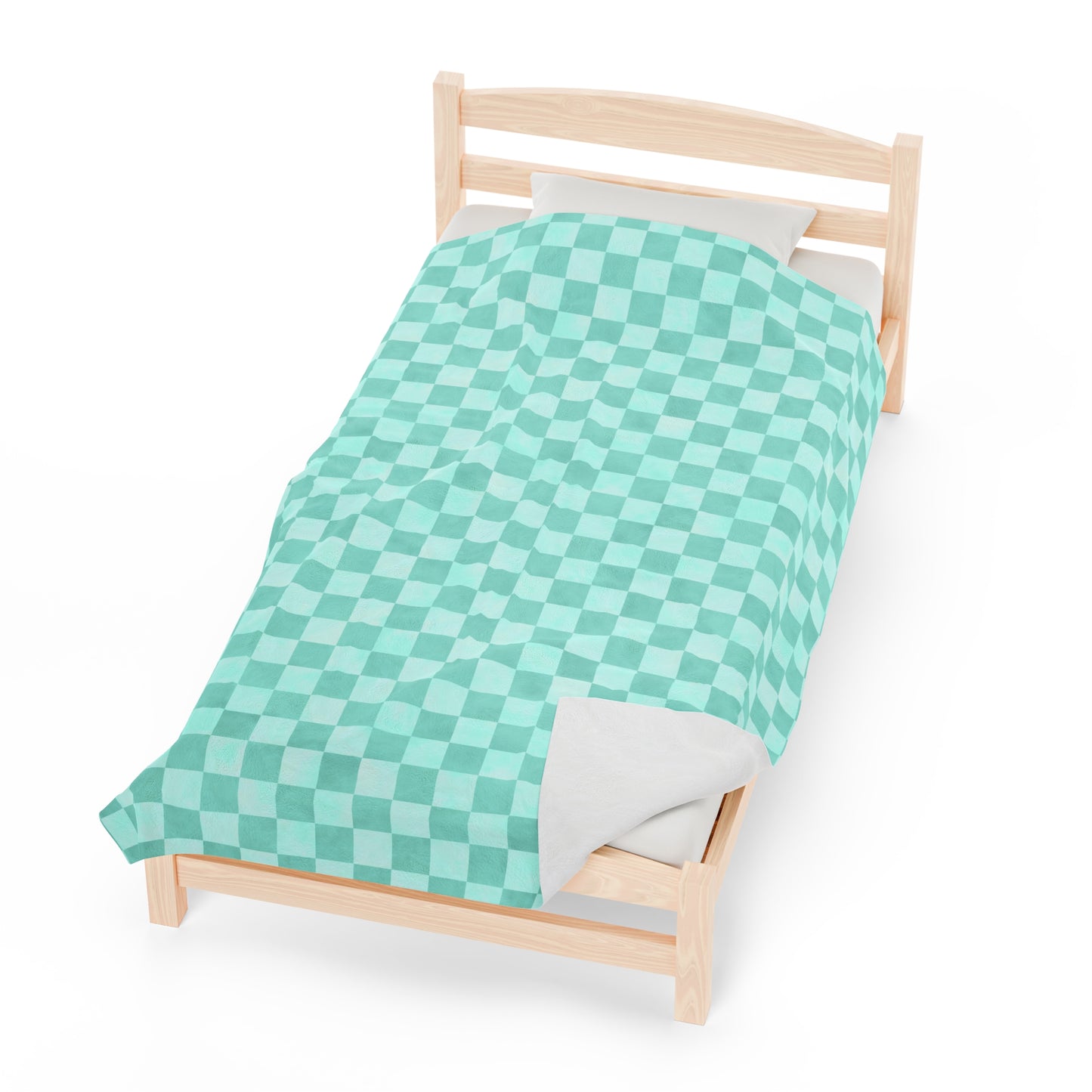 Pastel Checkers Velveteen Plush Blanket | Soft, Trendy, Luxurious and Comforting | Available in Multiple Sizes