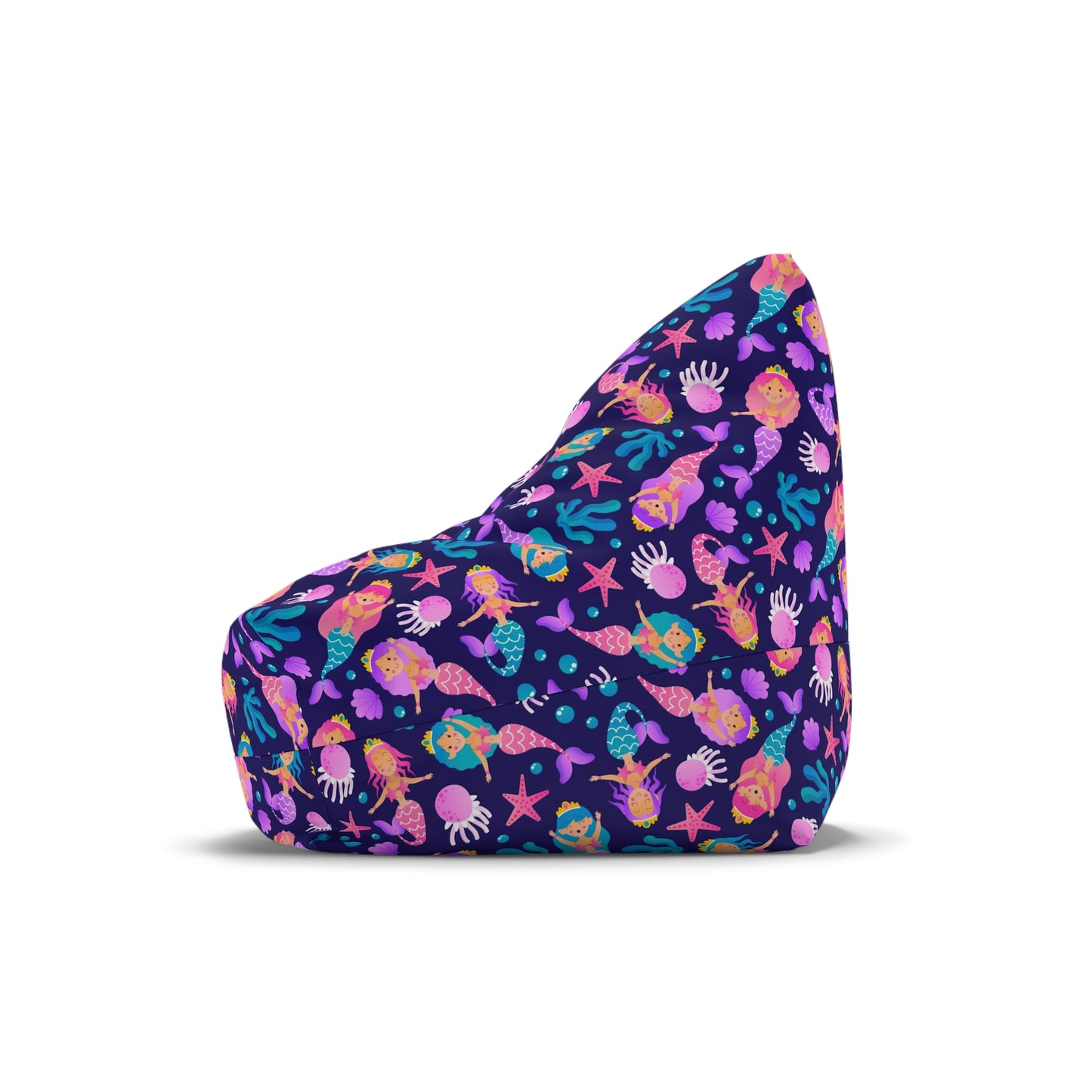 Mermaid Bean Bag Chair Cover - Enchanting Sea-Inspired Polyester Slipcover