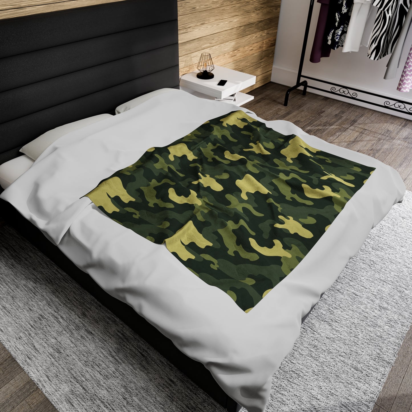 Camouflage Velveteen Plush Blanket | Soft, Rugged, Luxurious and Comforting | Available in Multiple Sizes