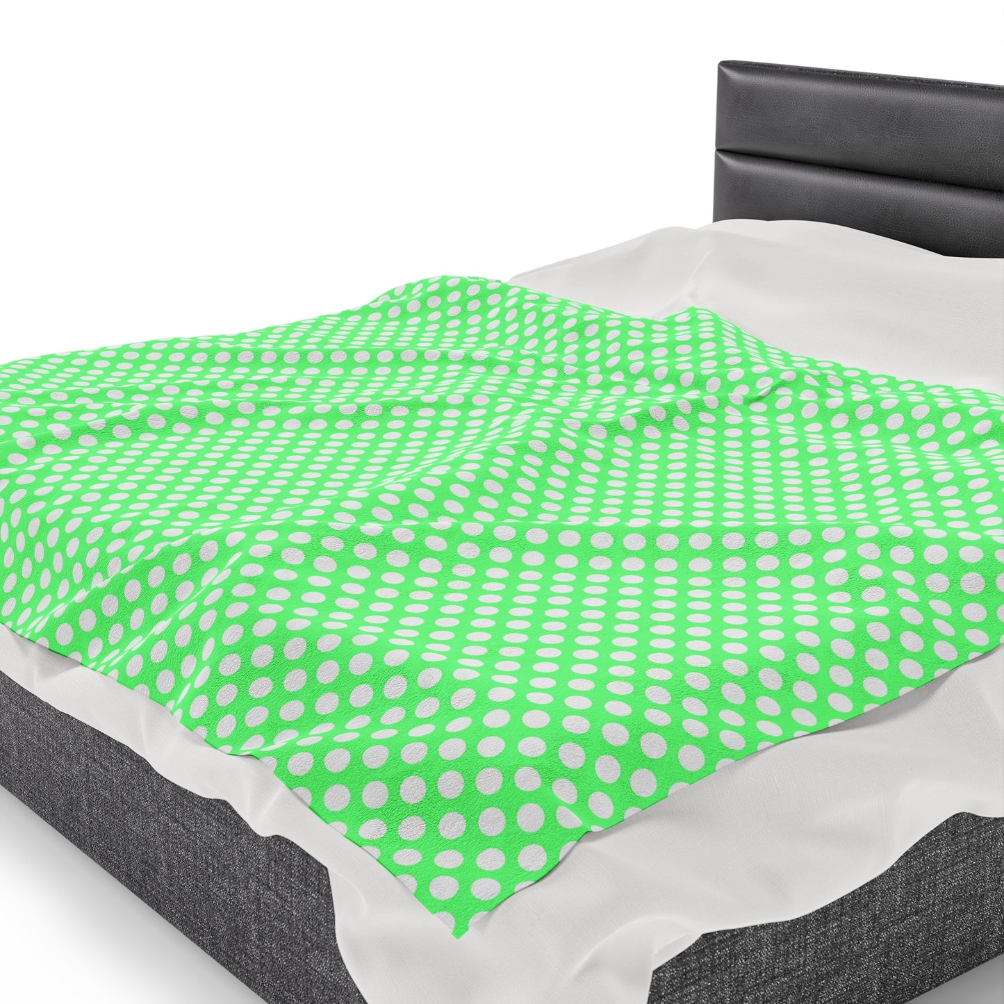 Pastel Polka Dot Velveteen Plush Blanket | Soft, Playful, Luxurious and Comforting | Available in Multiple Sizes