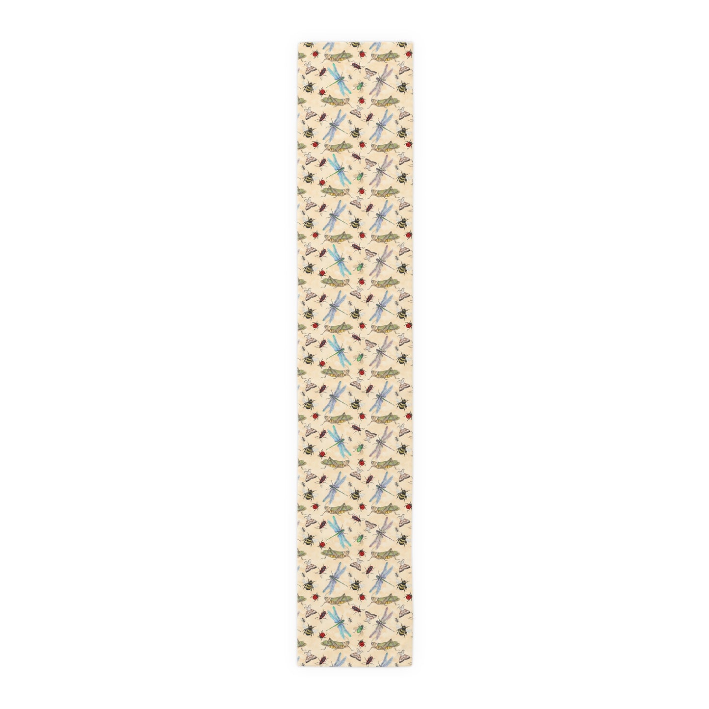 Insect Print Table Runner - Detailed Elegance, Cotton Twill or Polyester - Perfect for Nature Enthusiasts & Scientific Decor