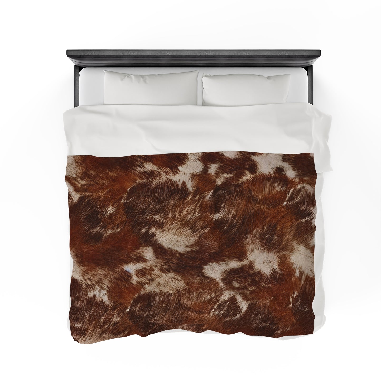 Cowhide Velveteen Plush Blanket | Soft, Rustic, Luxurious and Comforting | Available in Multiple Sizes