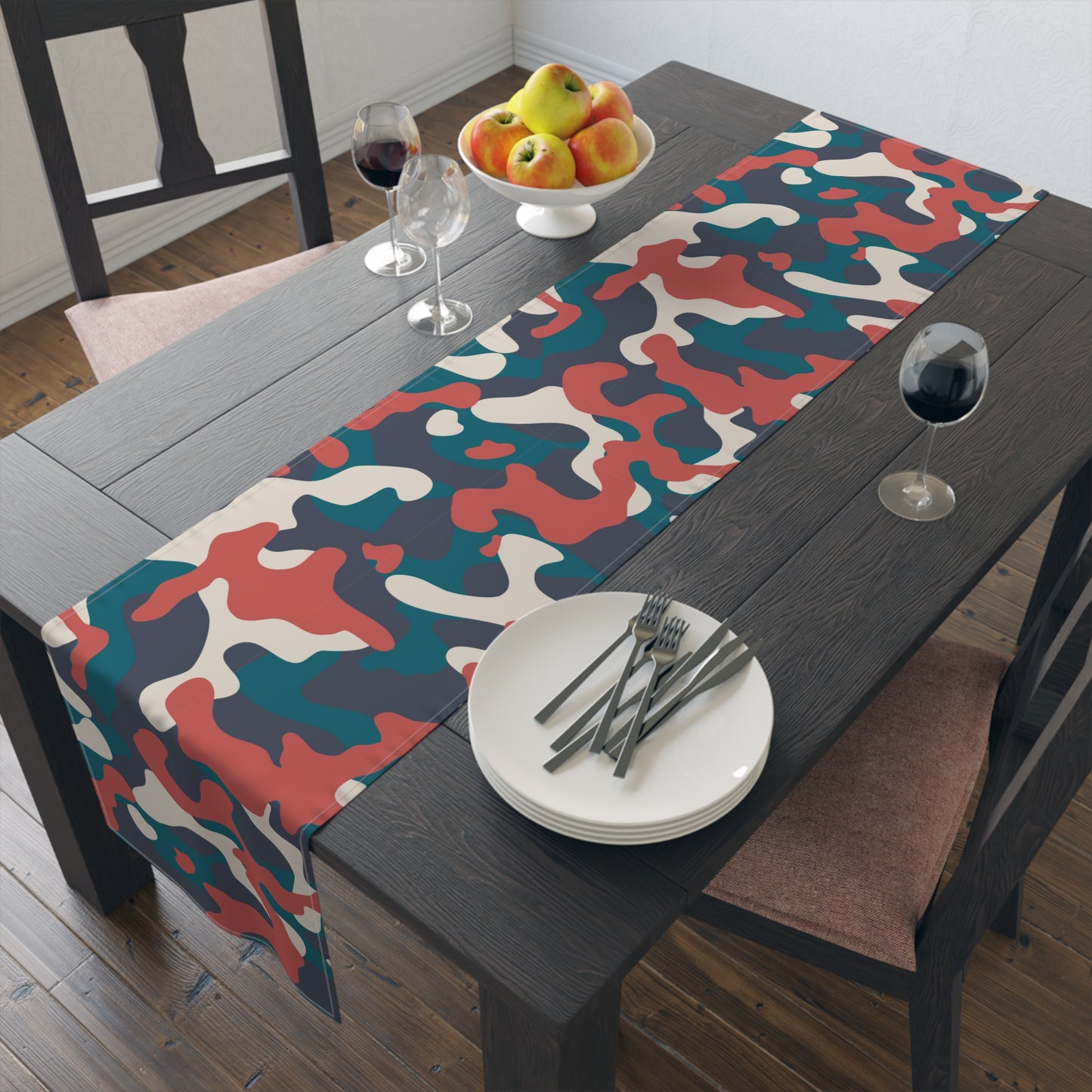 Camouflage Table Runner - Durable Cotton Twill or Polyester - Perfect for Outdoor Enthusiasts & Home Decor