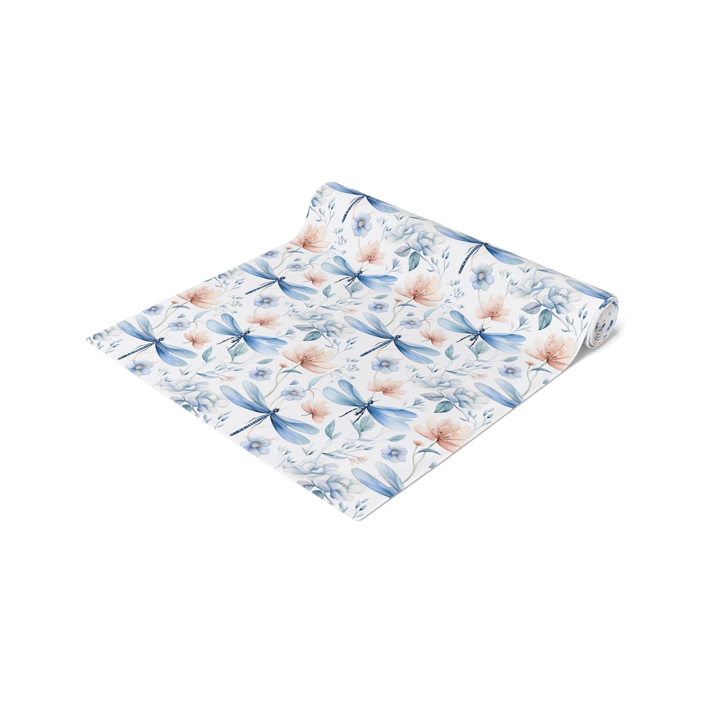 Dragonfly Print Table Runner - Elegant Whimsy, Cotton Twill or Polyester - Perfect for Nature-Inspired Home Decor
