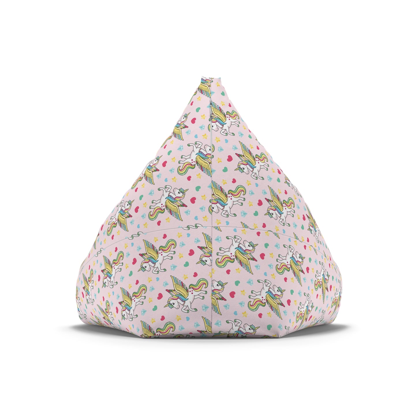 Unicorn Print Bean Bag Chair Cover - Magical Polyester Slipcover with Secure Zip