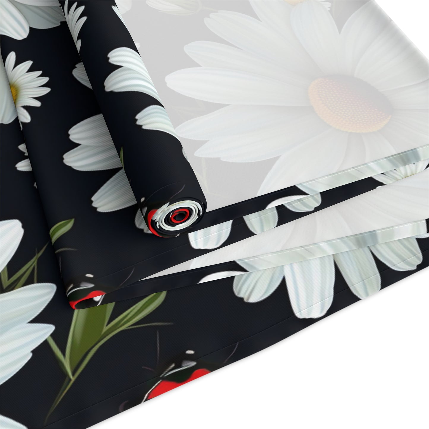 Ladybug Print Table Runner - Charming Good Luck, Cotton Twill or Polyester - Perfect for Nature-Inspired Home Decor