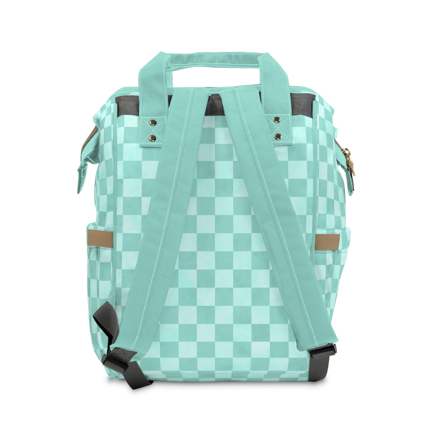 Pastel Checkers Diaper Backpack - Chic & Practical Baby Bag with Checkerboard Patterns, Perfect for Minimalist Parents