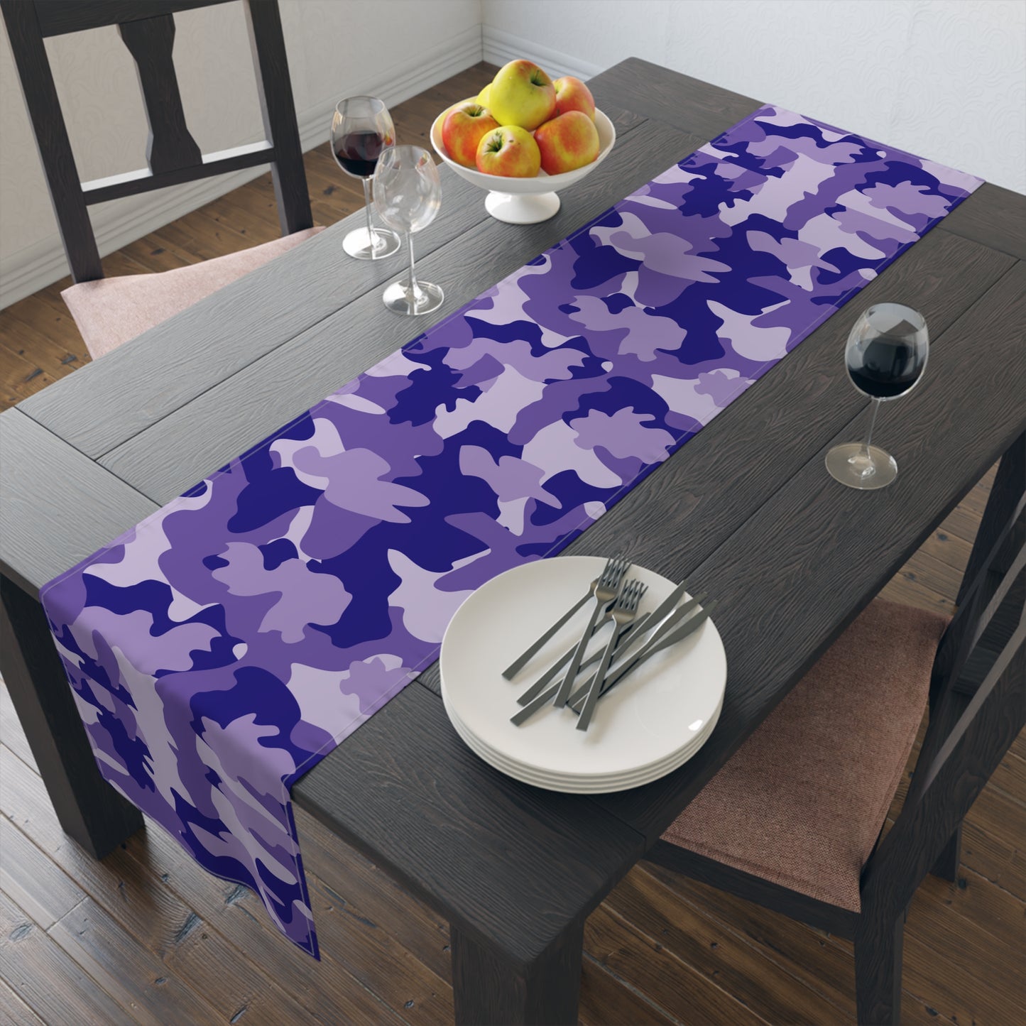 Camouflage Table Runner - Durable Cotton Twill or Polyester - Perfect for Outdoor Enthusiasts & Home Decor