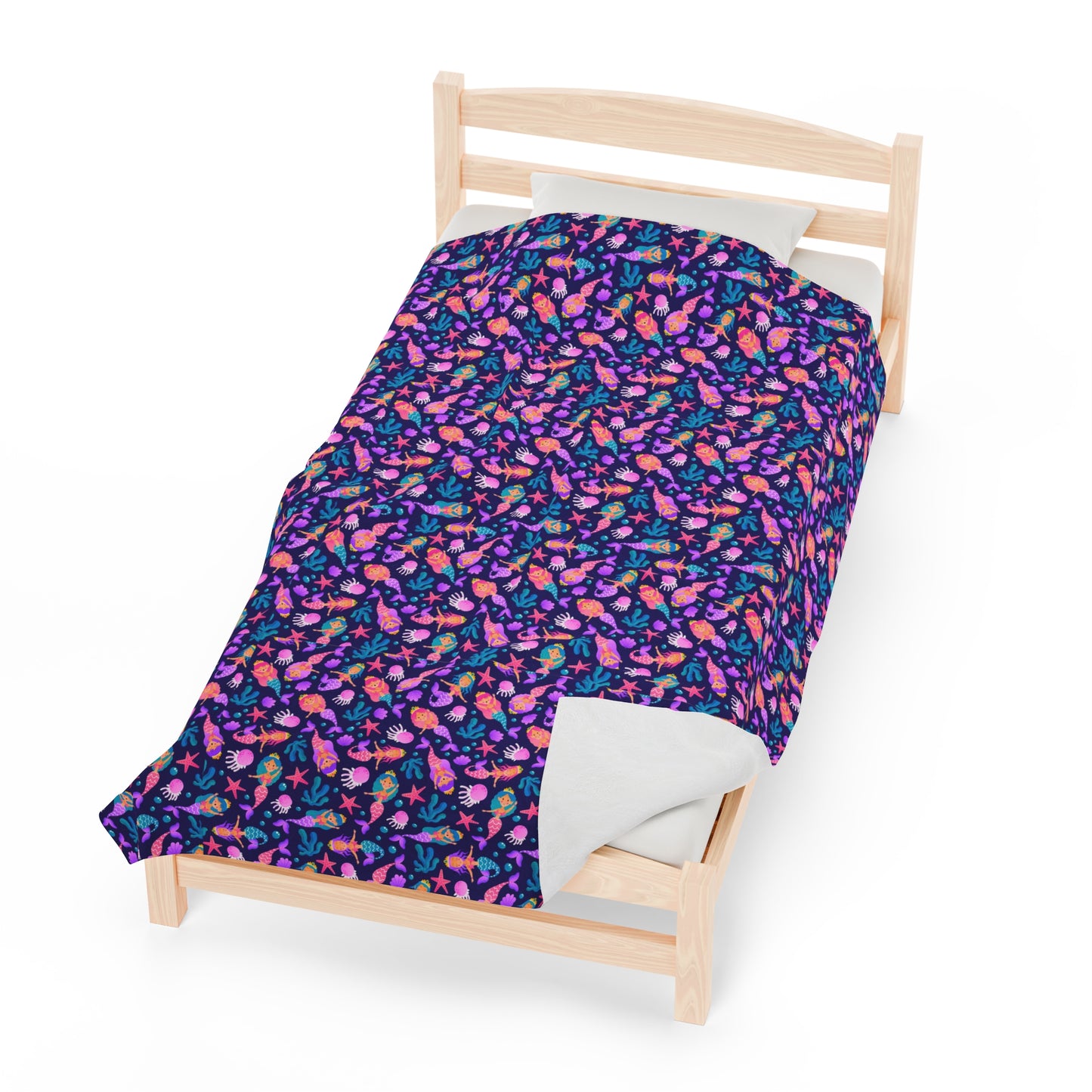 Mermaid Velveteen Plush Blanket | Soft, Mystical, Luxurious and Comforting | Available in Multiple Sizes