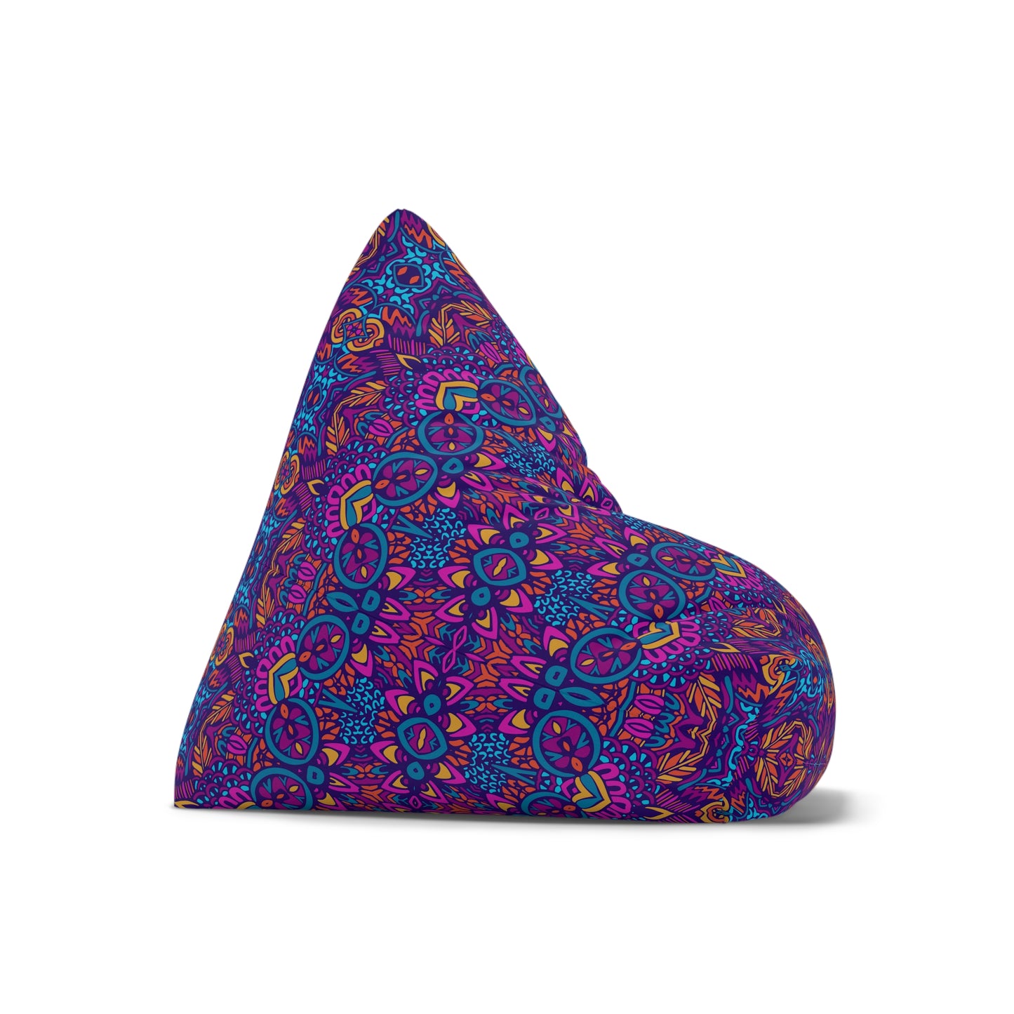 Mandala Bean Bag Chair Cover - Premium Polyester, Secure Zipper, 2 Sizes, Bohemian Design