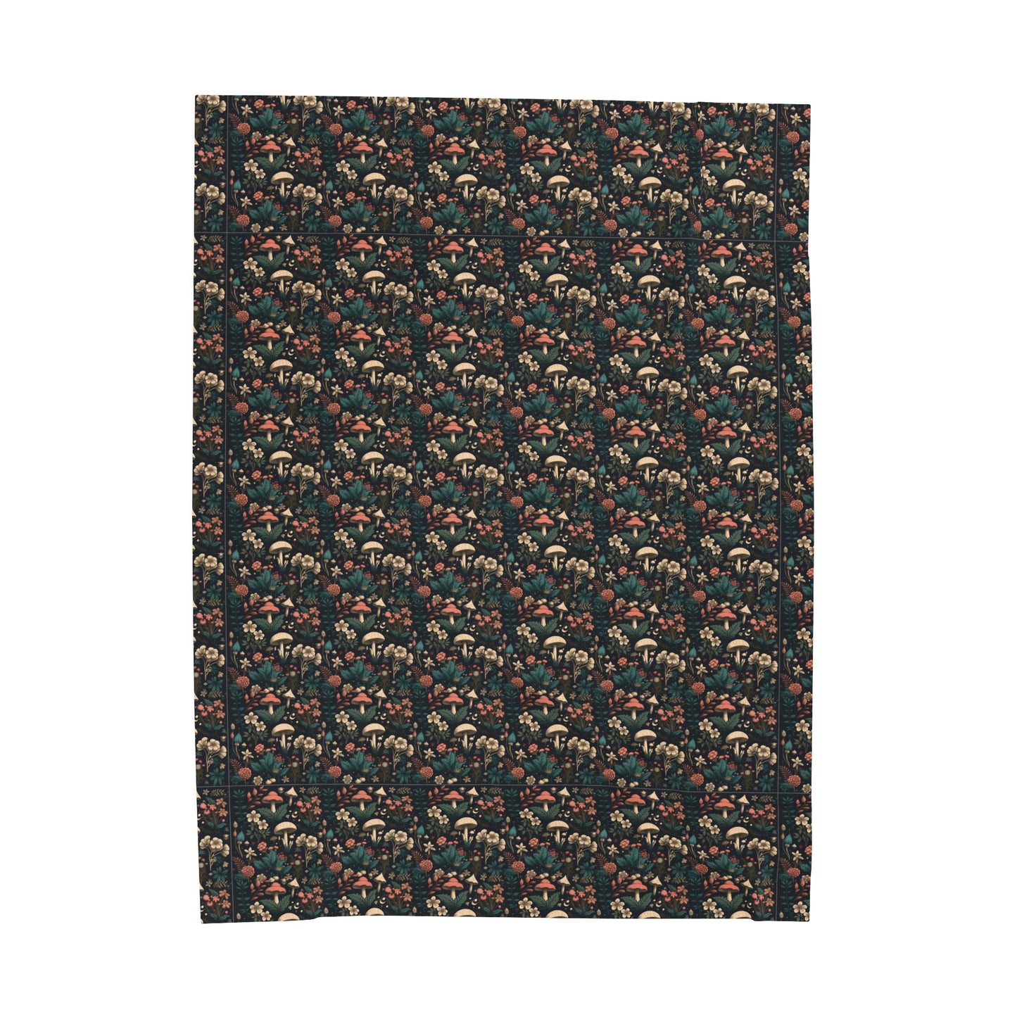 Mushroom Velveteen Plush Blanket | Soft, Whimsical, Luxurious and Comforting | Available in Multiple Sizes