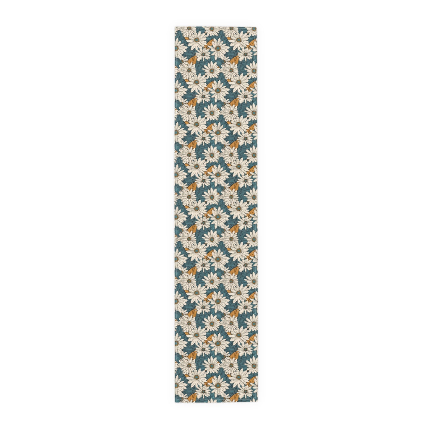 Daisy Print Table Runner - Fresh and Simple, Cotton Twill or Polyester - Perfect for Light & Airy Home Decor