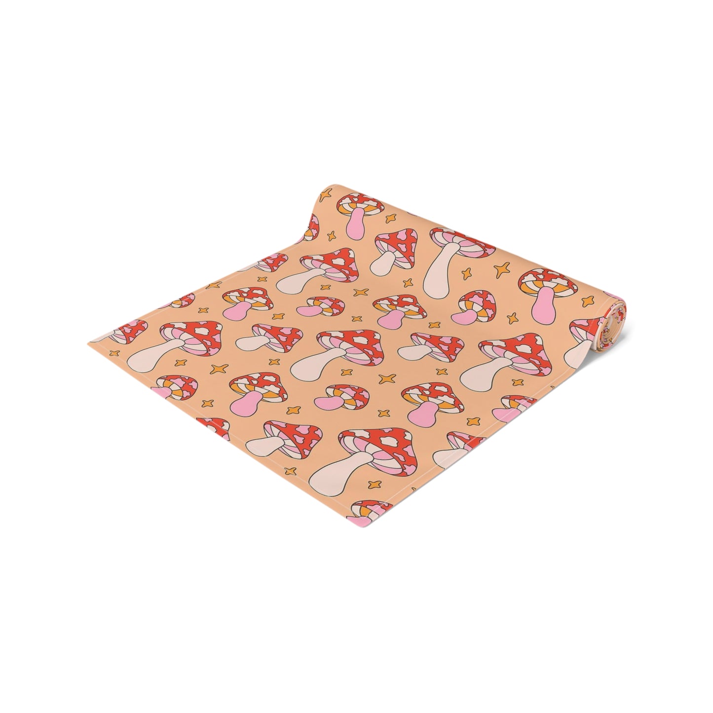 Mushroom Print Table Runner - Nature Vibes in Cotton Twill or Polyester - Perfect for Nature-Inspired Home Decor
