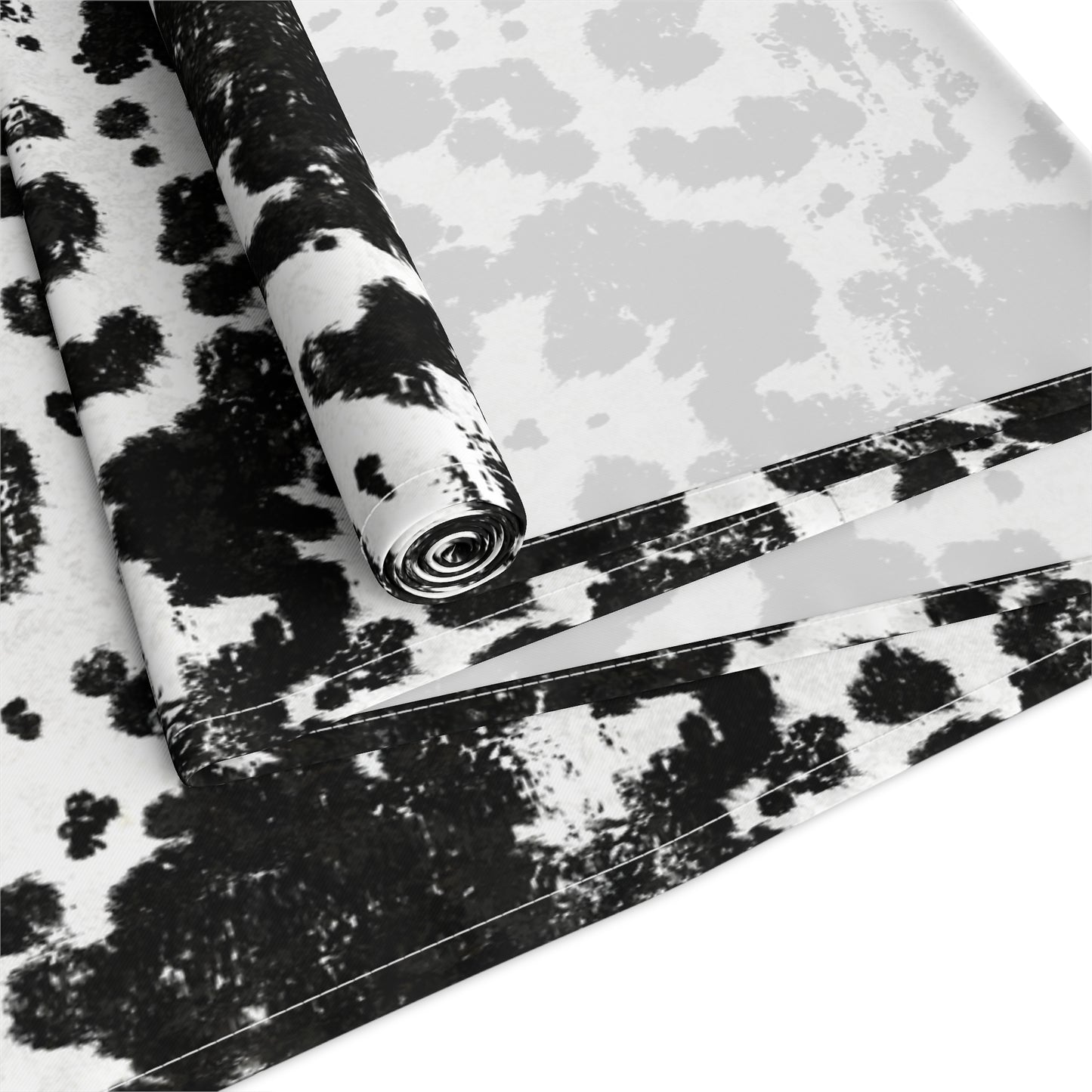 Cowhide Print Table Runner - Rustic Elegance, Cotton Twill or Polyester - Perfect for Western & Luxurious Home Decor