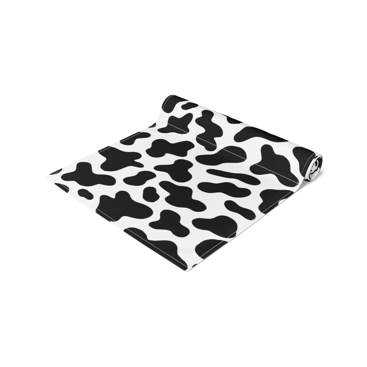 Cow Print Table Runner - Chic Farmhouse Style, Available in Cotton Twill or Polyester - Elevate Your Home Decor