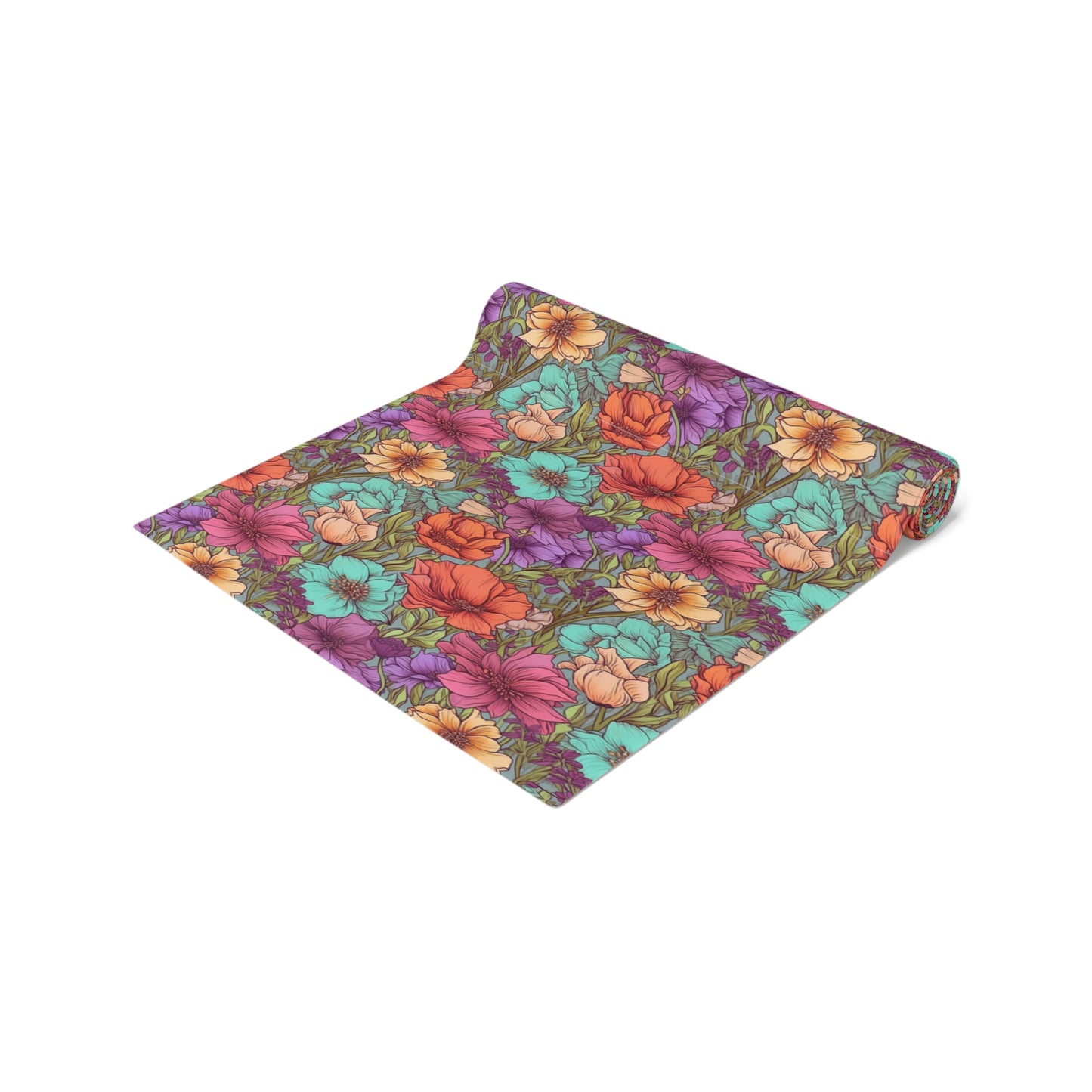 Boho Floral Table Runner - Vibrant Designs in Cotton Twill or Polyester - Ideal for Natural Home Decor