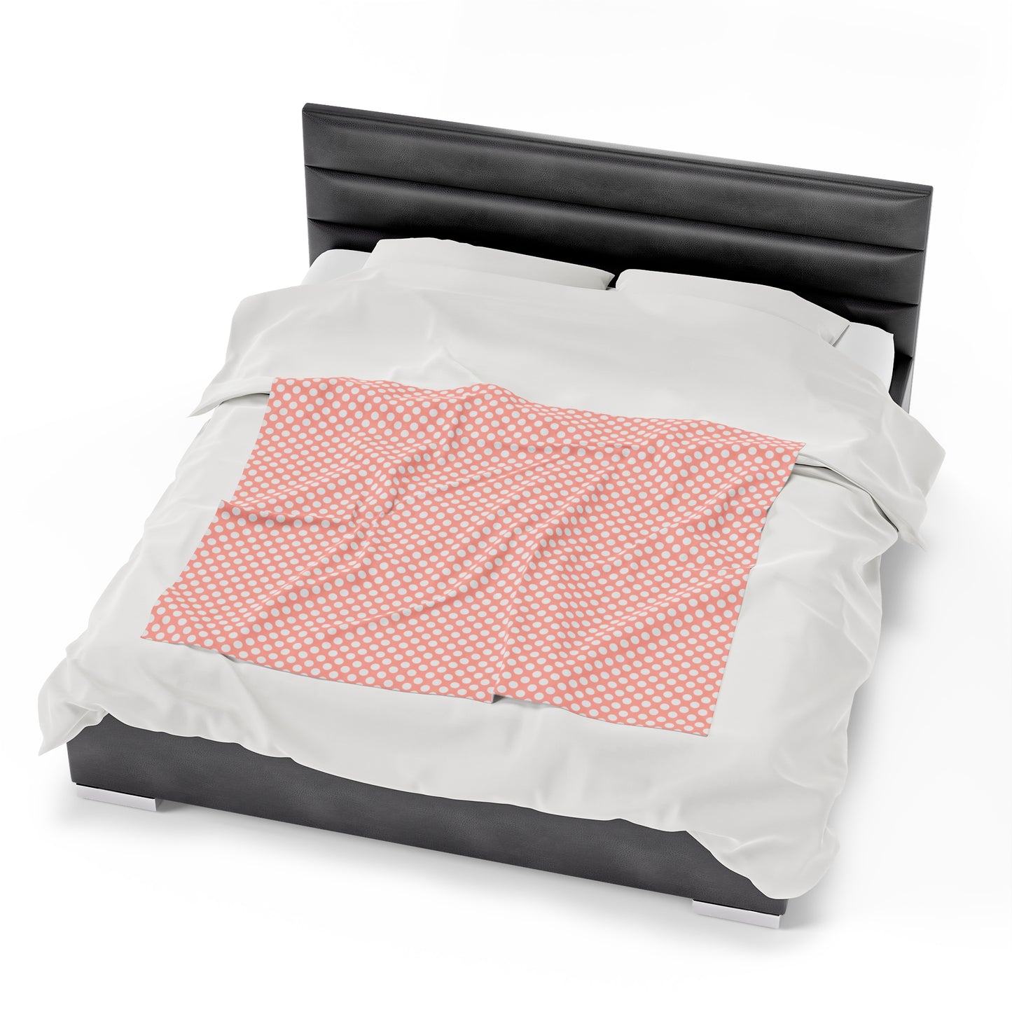 Pastel Polka Dot Velveteen Plush Blanket | Soft, Playful, Luxurious and Comforting | Available in Multiple Sizes