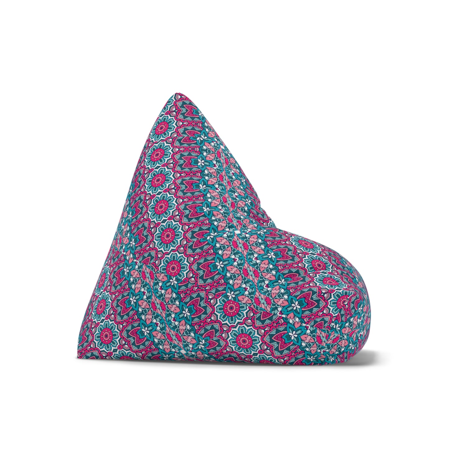 Mandala Bean Bag Chair Cover - Premium Polyester, Secure Zipper, 2 Sizes, Bohemian Design