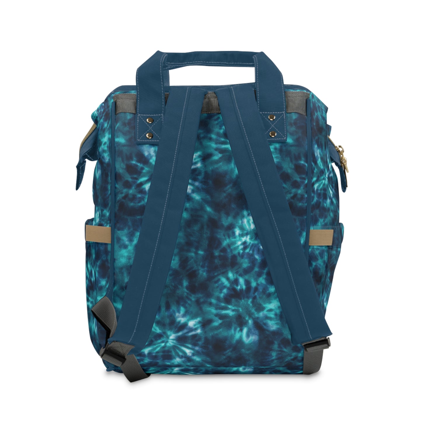 Multifunctional Tie-Dye Diaper Backpack - Lightweight Nylon Baby Bag with Adjustable Straps