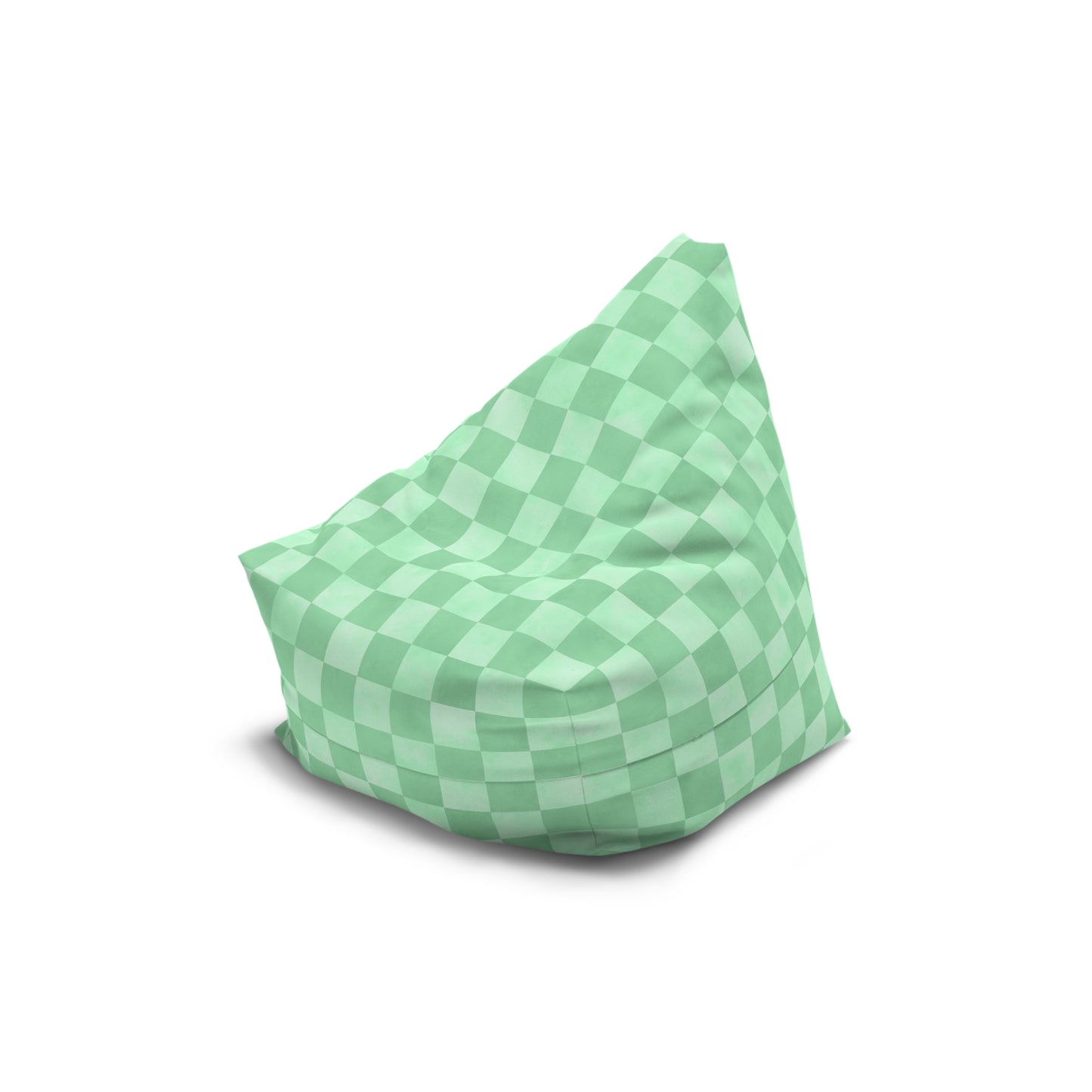 Pastel Checkers Bean Bag Chair Cover - Soft-Touch Polyester Slipcover with Secure Zip