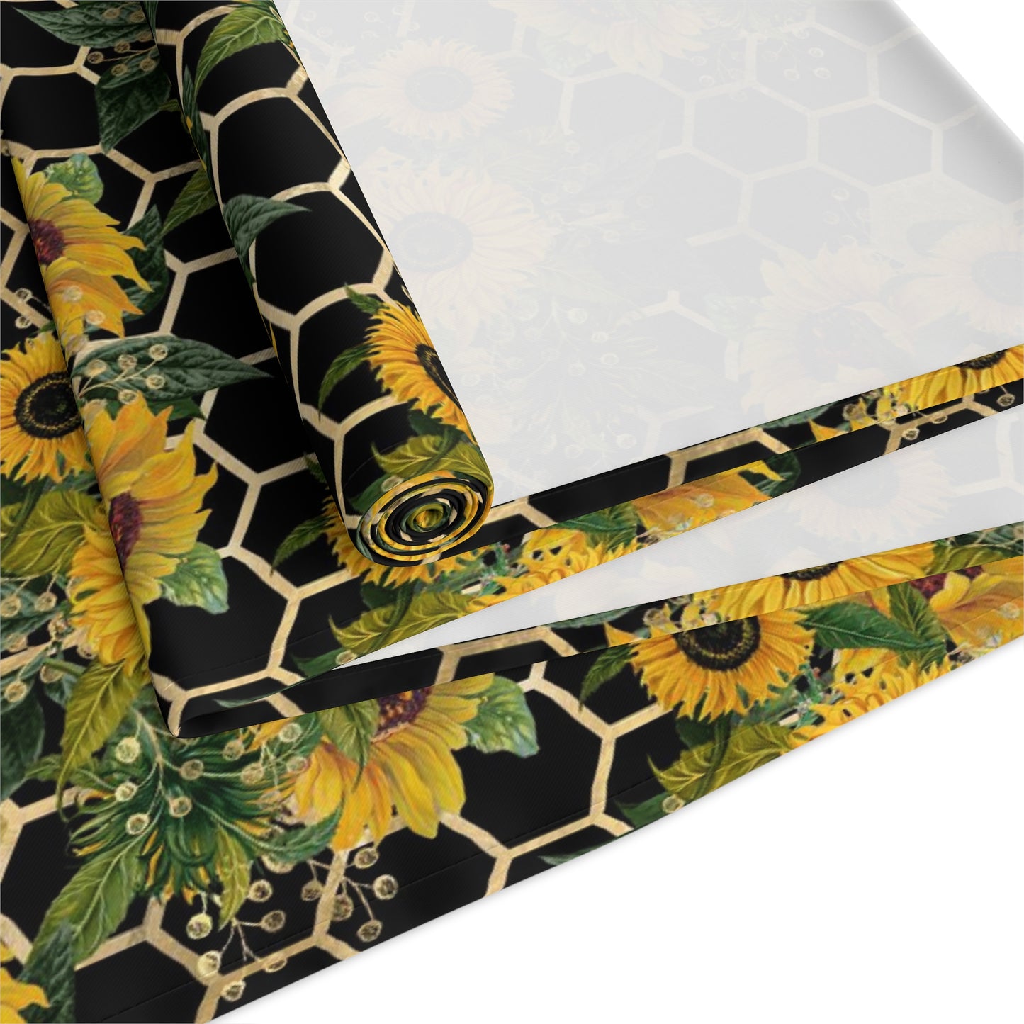 Sunflower Print Table Runner - Bright and Cheerful, Cotton Twill or Polyester - Perfect for Sunny Home Decor