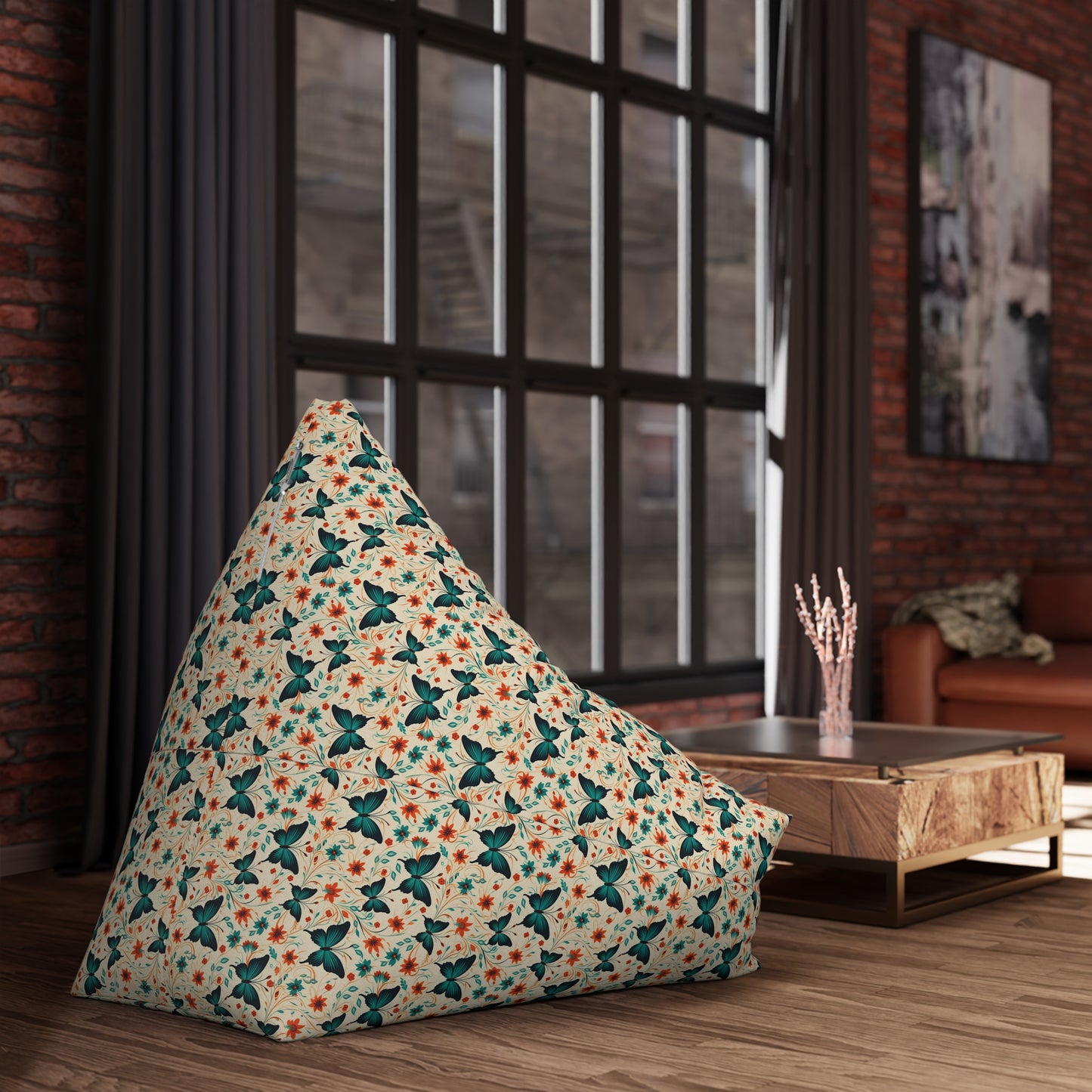 Butterfly Bean Bag Chair Cover - Durable Polyester, Locking Zipper, 2 Sizes