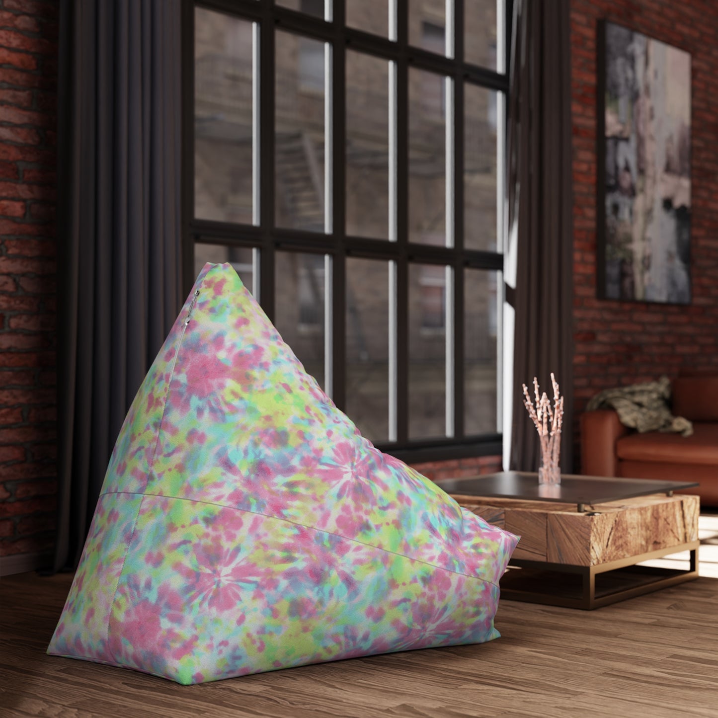 Tie-Dye Bean Bag Chair Cover - Durable Polyester, Locking Zipper, 2 Sizes