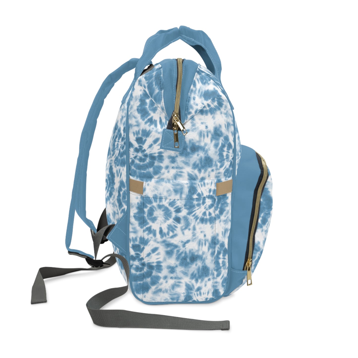 Multifunctional Tie-Dye Diaper Backpack - Lightweight Nylon Baby Bag with Adjustable Straps