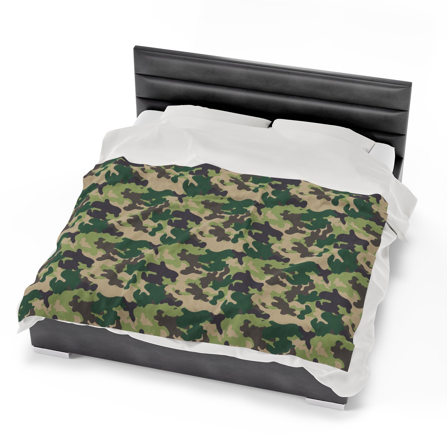 Camouflage Velveteen Plush Blanket | Soft, Rugged, Luxurious and Comforting | Available in Multiple Sizes