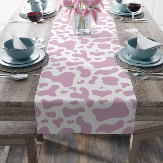 Cow Print Table Runner - Chic Farmhouse Style, Available in Cotton Twill or Polyester - Elevate Your Home Decor