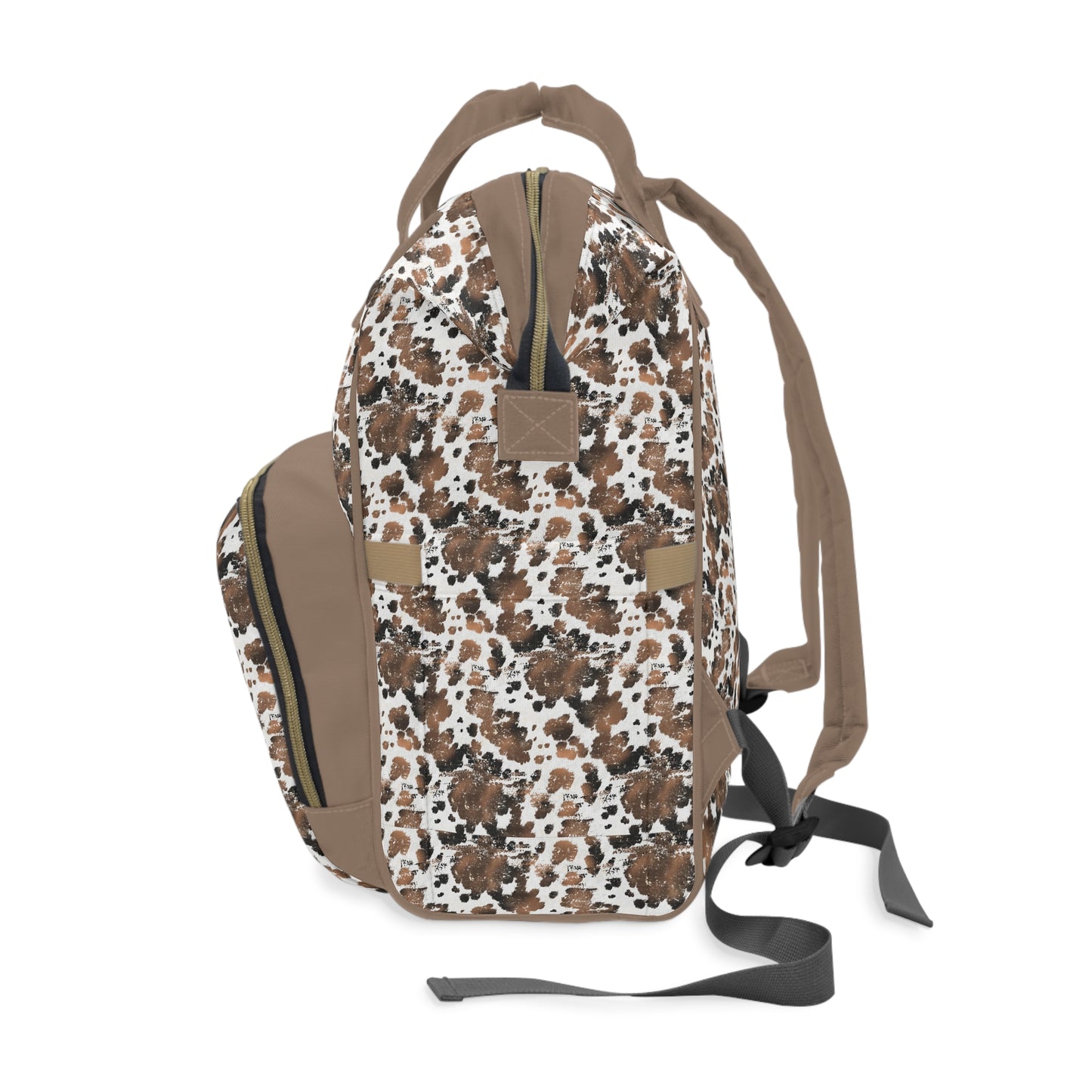 Cowhide Diaper Backpack - Chic & Durable Baby Bag with Genuine Cowhide Patterns, Perfect for Stylish Parents