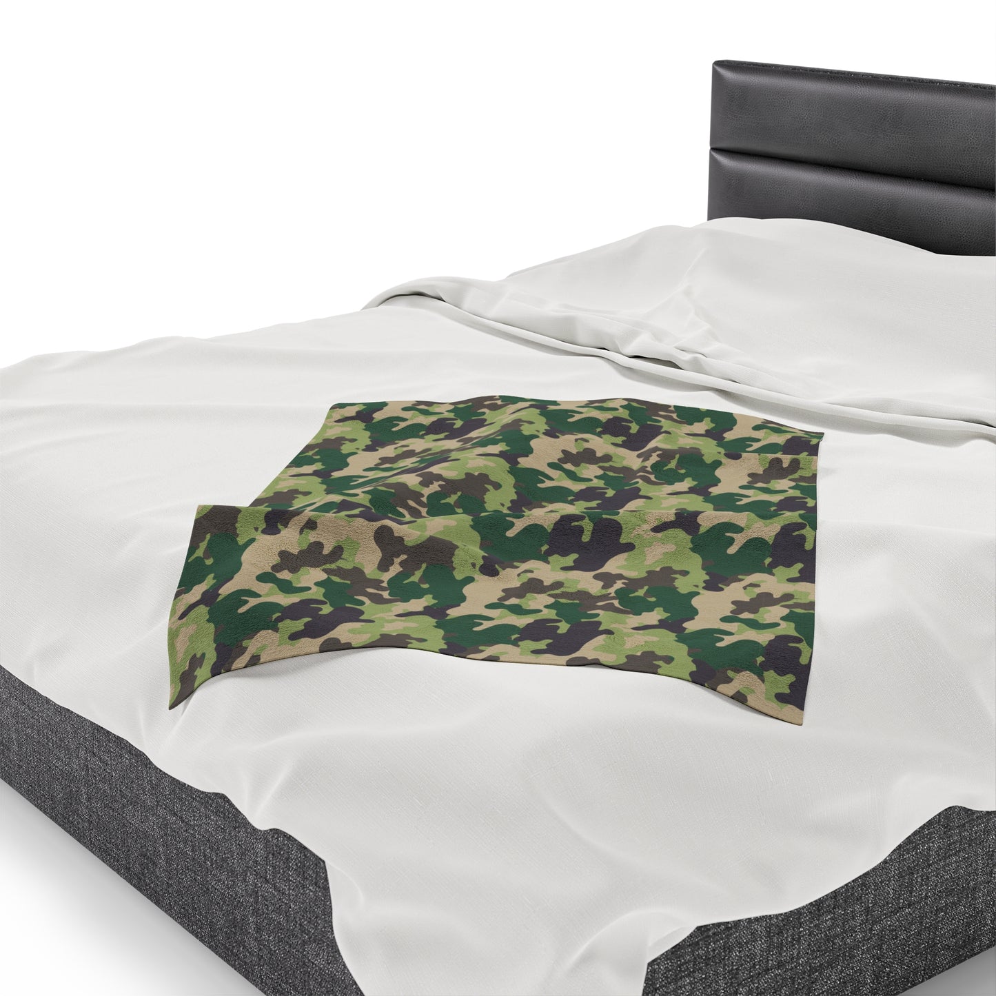 Camouflage Velveteen Plush Blanket | Soft, Rugged, Luxurious and Comforting | Available in Multiple Sizes