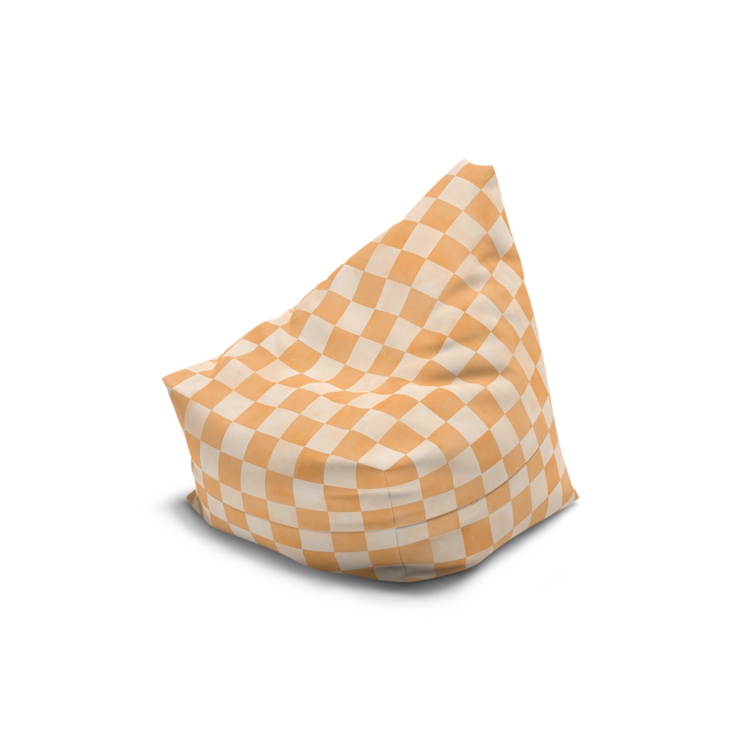 Pastel Checkers Bean Bag Chair Cover - Soft-Touch Polyester Slipcover with Secure Zip