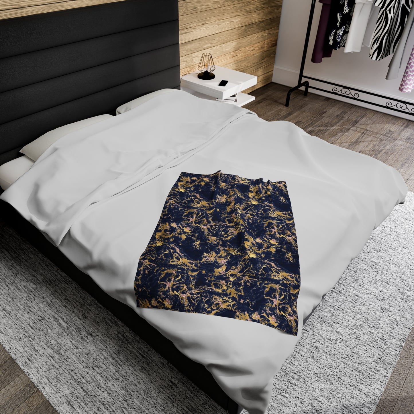 Marble Print Velveteen Plush Blanket | Soft, Elegant, Luxurious and Comforting | Available in Multiple Sizes
