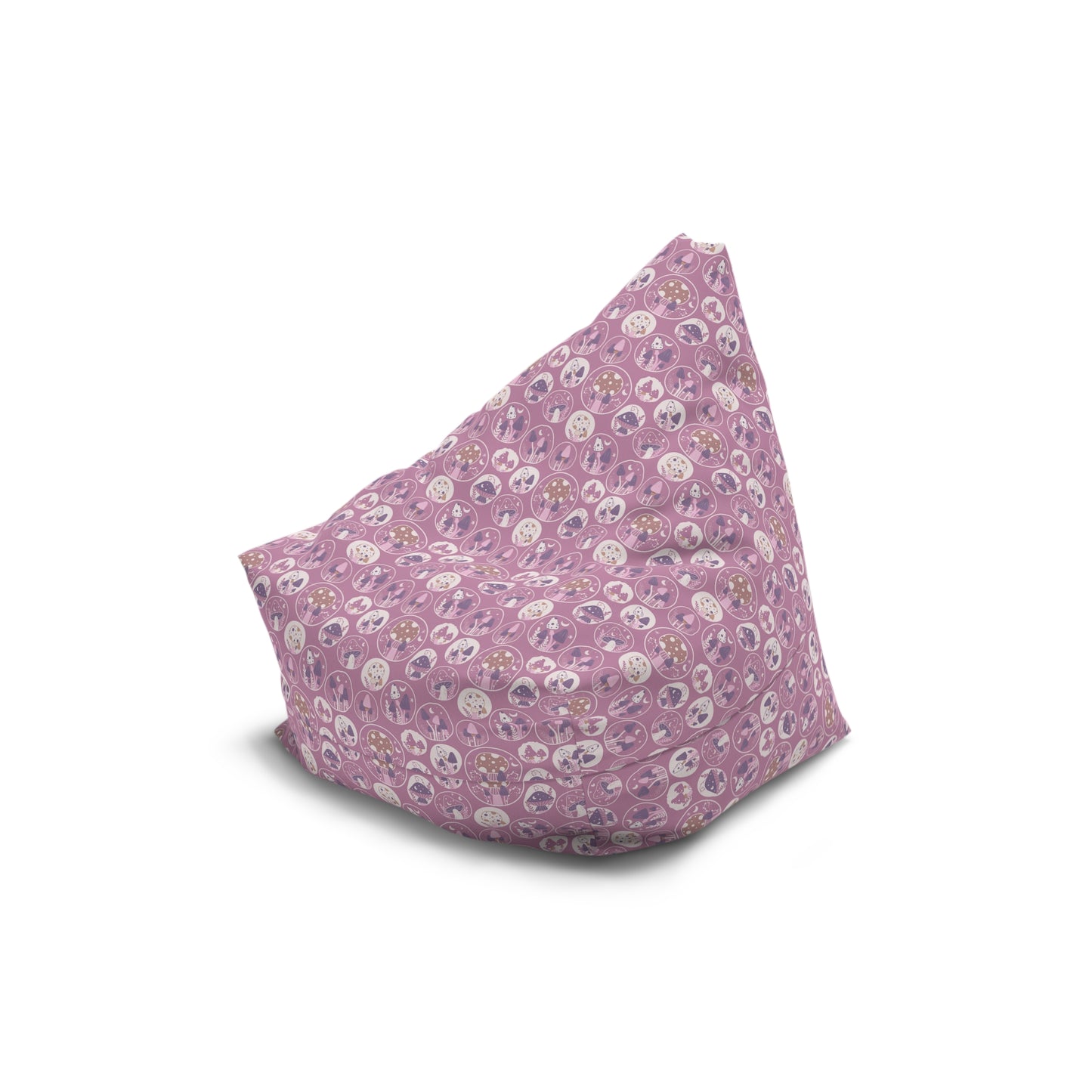 Mushroom Bean Bag Chair Cover - Durable Polyester, Locking Zipper, 2 Sizes