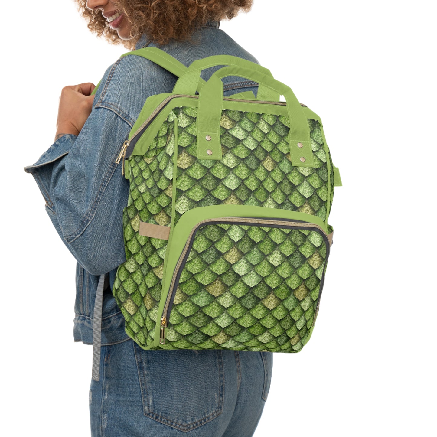 Dragon Scale Diaper Backpack - Durable & Magical Baby Bag with Shimmering Scale Patterns, Perfect for Fantasy-Loving Families